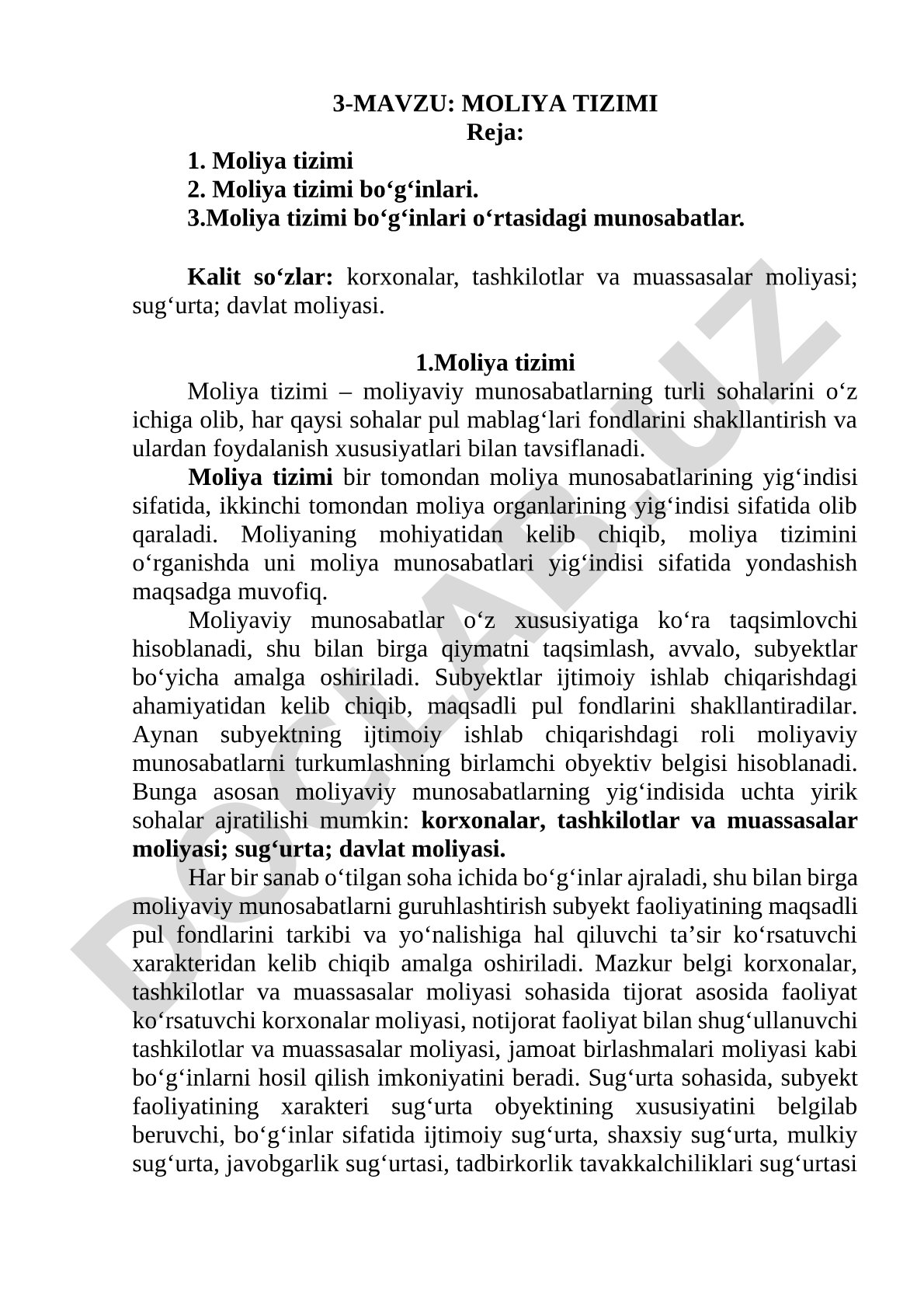 Moliya tizimi