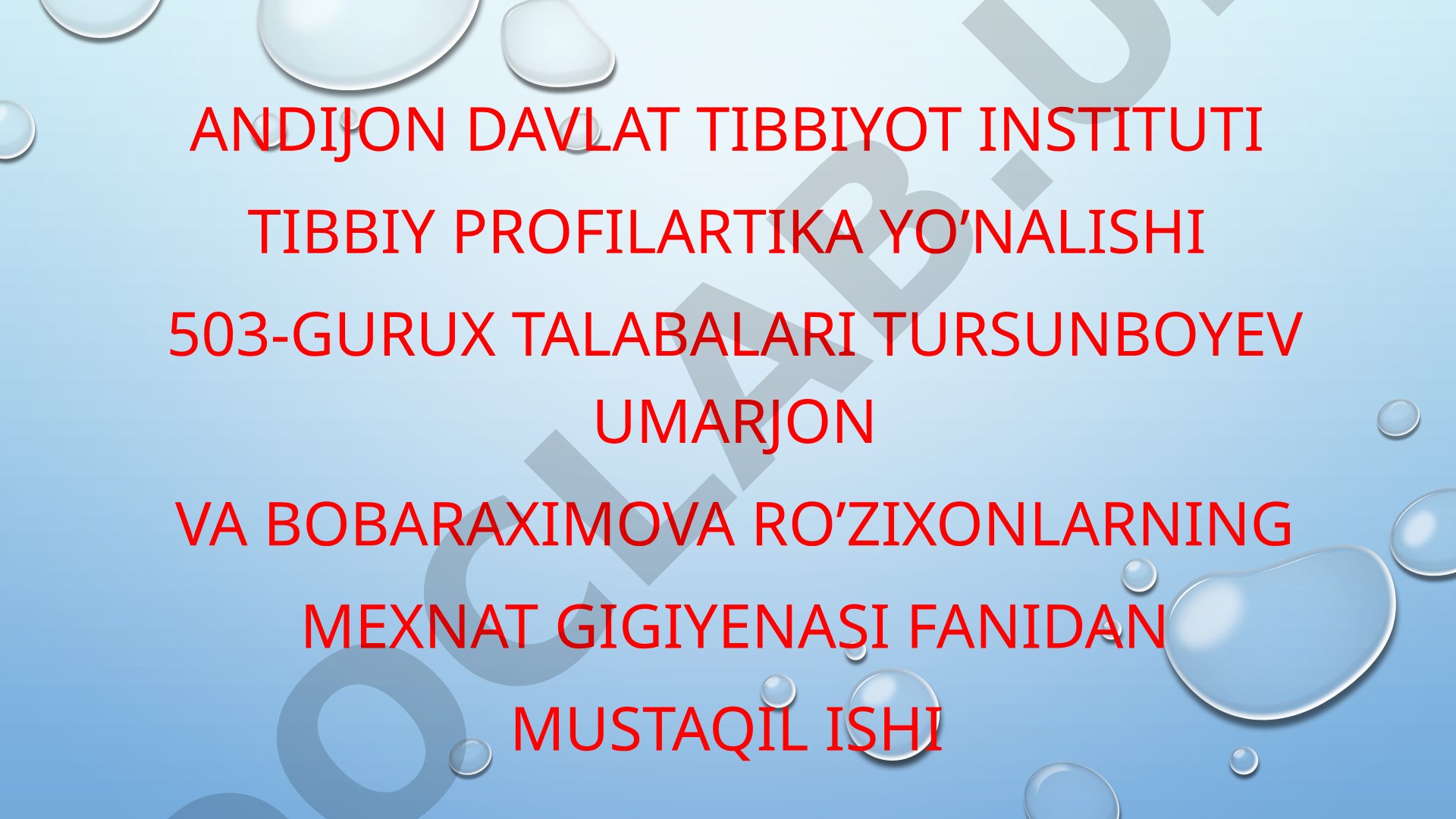 Ishlab chiqarish obyektlarida joriy sanitariya nazorati