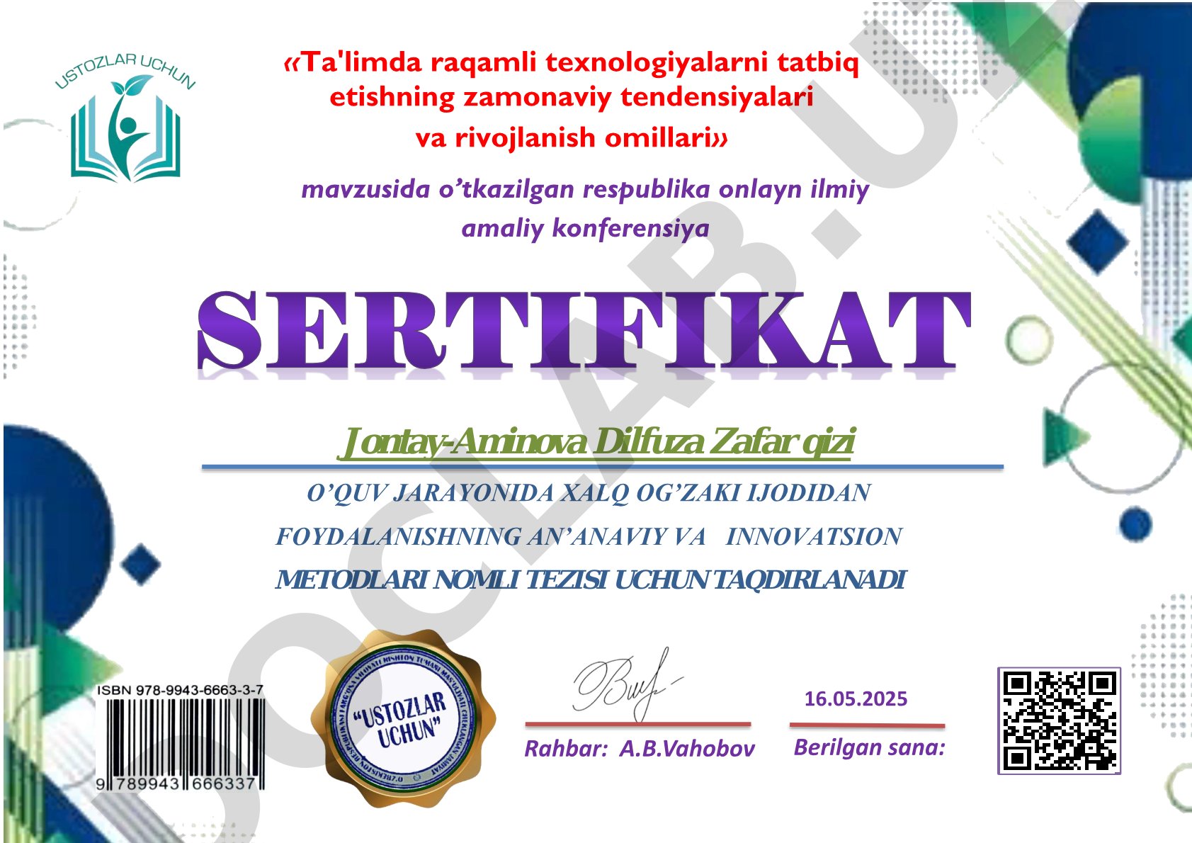 O’QUV JARAYONIDA XALQ OG’ZAKI IJODIDAN FOYDALANISHNING AN’ANAVIY VA INNOVATSION METODLARI
