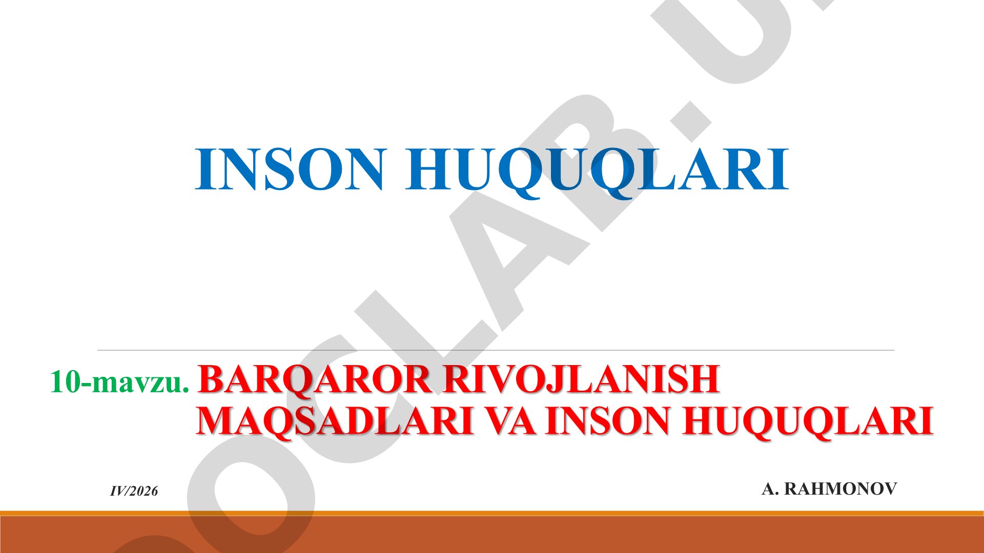 Barqaror rivojlanish maqsadlari va inson huquqlari