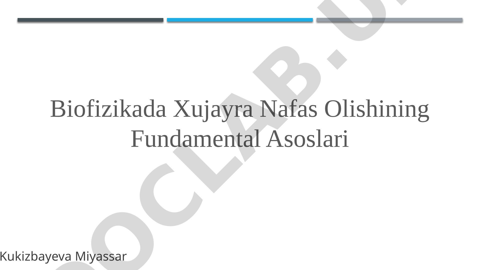 Biofizikada Xujayra Nafas Olishining Fundamental Asoslari