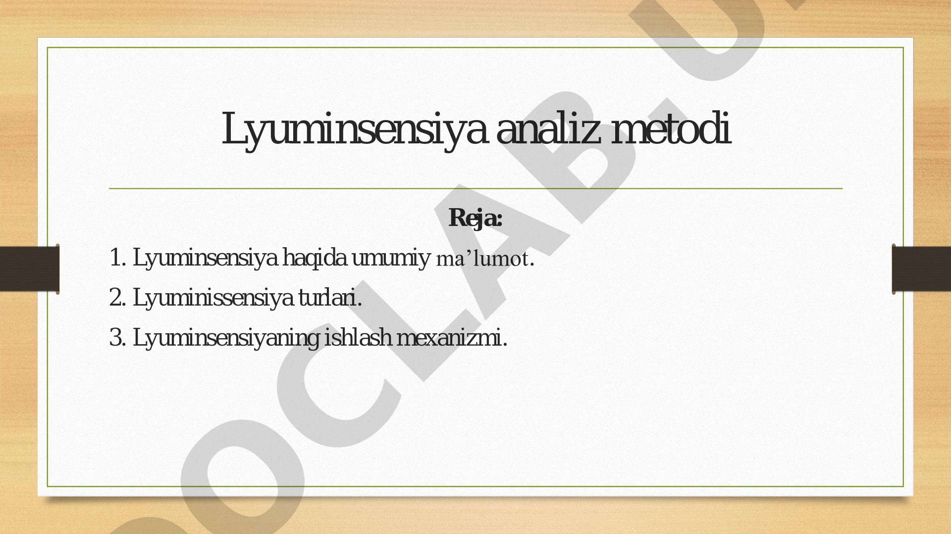 Lyuminsensiya analiz metodi