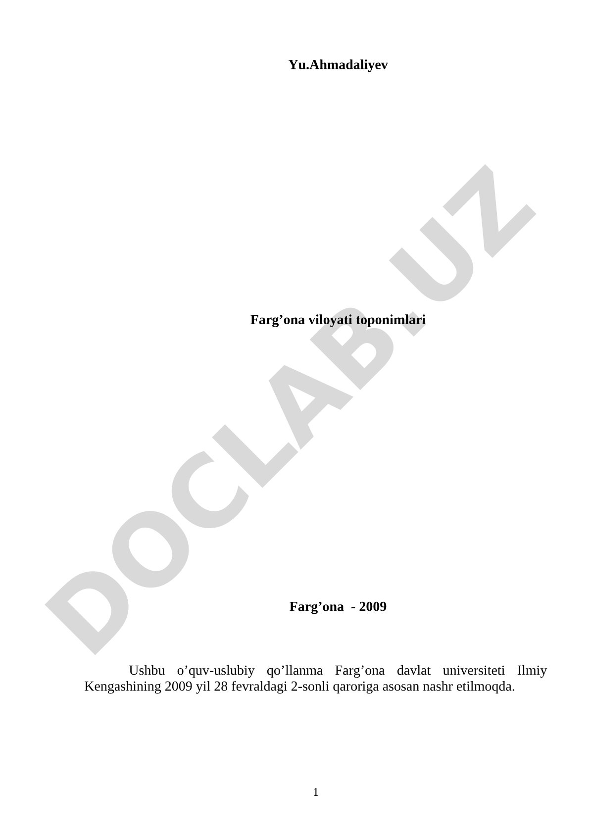 Farg‘ona viloyati toponimlari