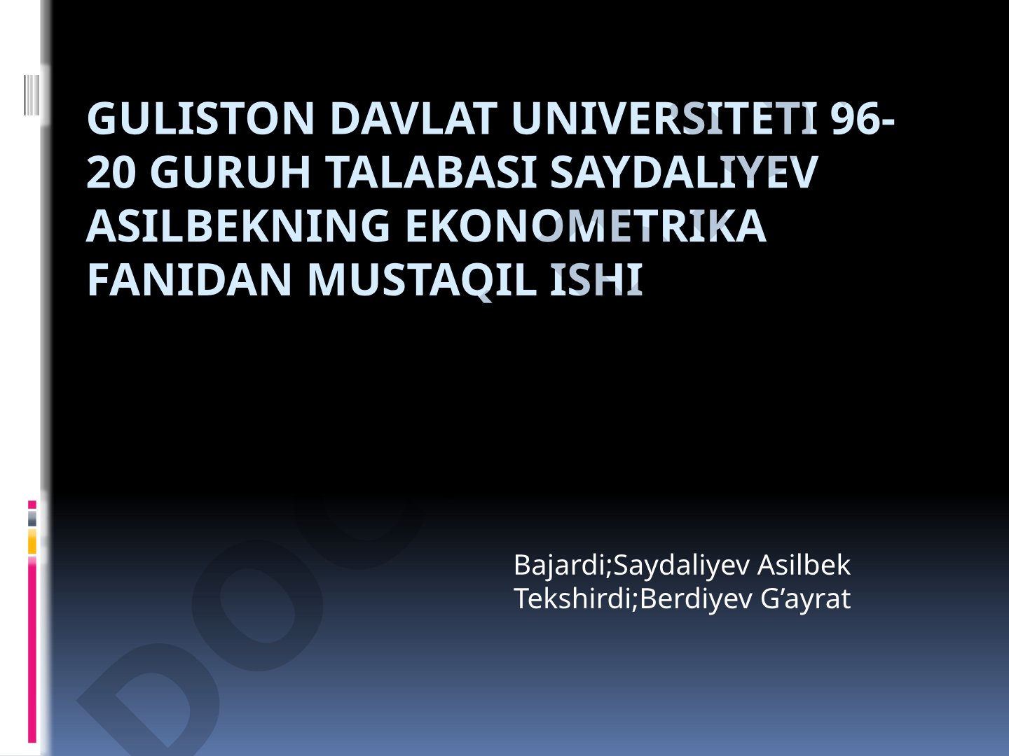 Iqtisodiy faoliyat turi bo’yicha sanoat mahsulotini ishlab chiqarish