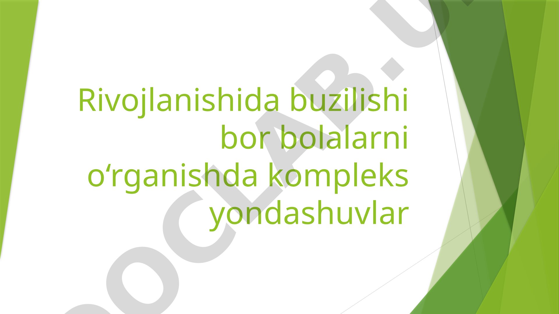 Rivojlanishida buzilishi bor bolalarni o‘rganishda kompleks yondashuvlar