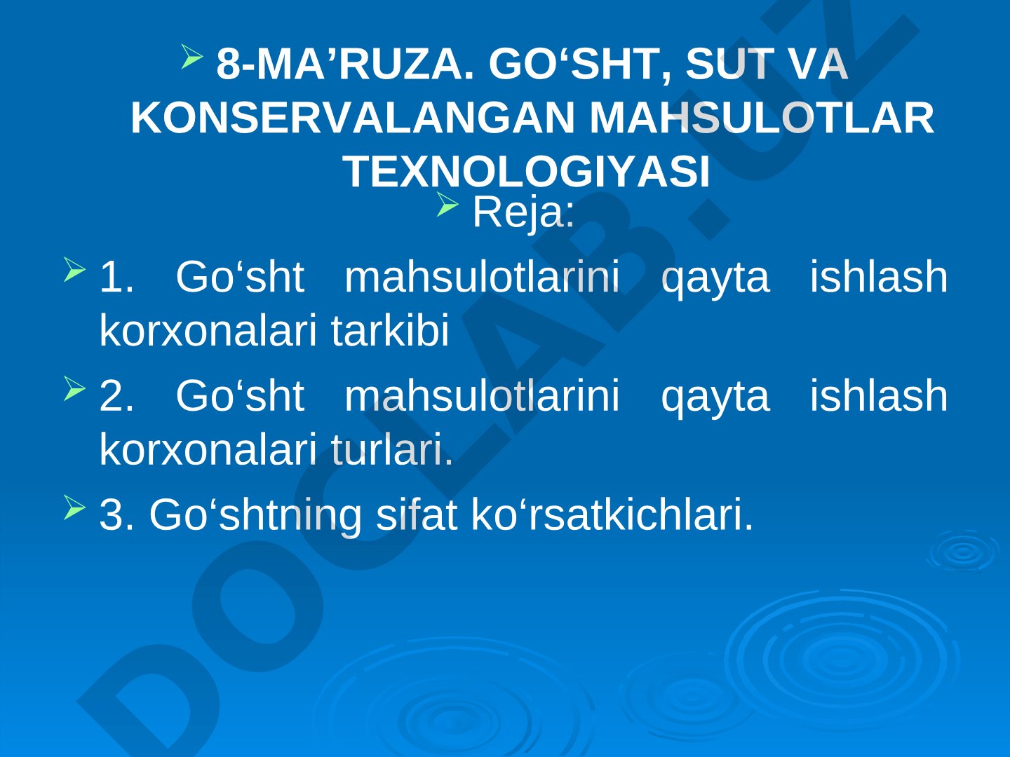 Go‘sht, sut va konservalangan mahsulotlar texnologiyasi