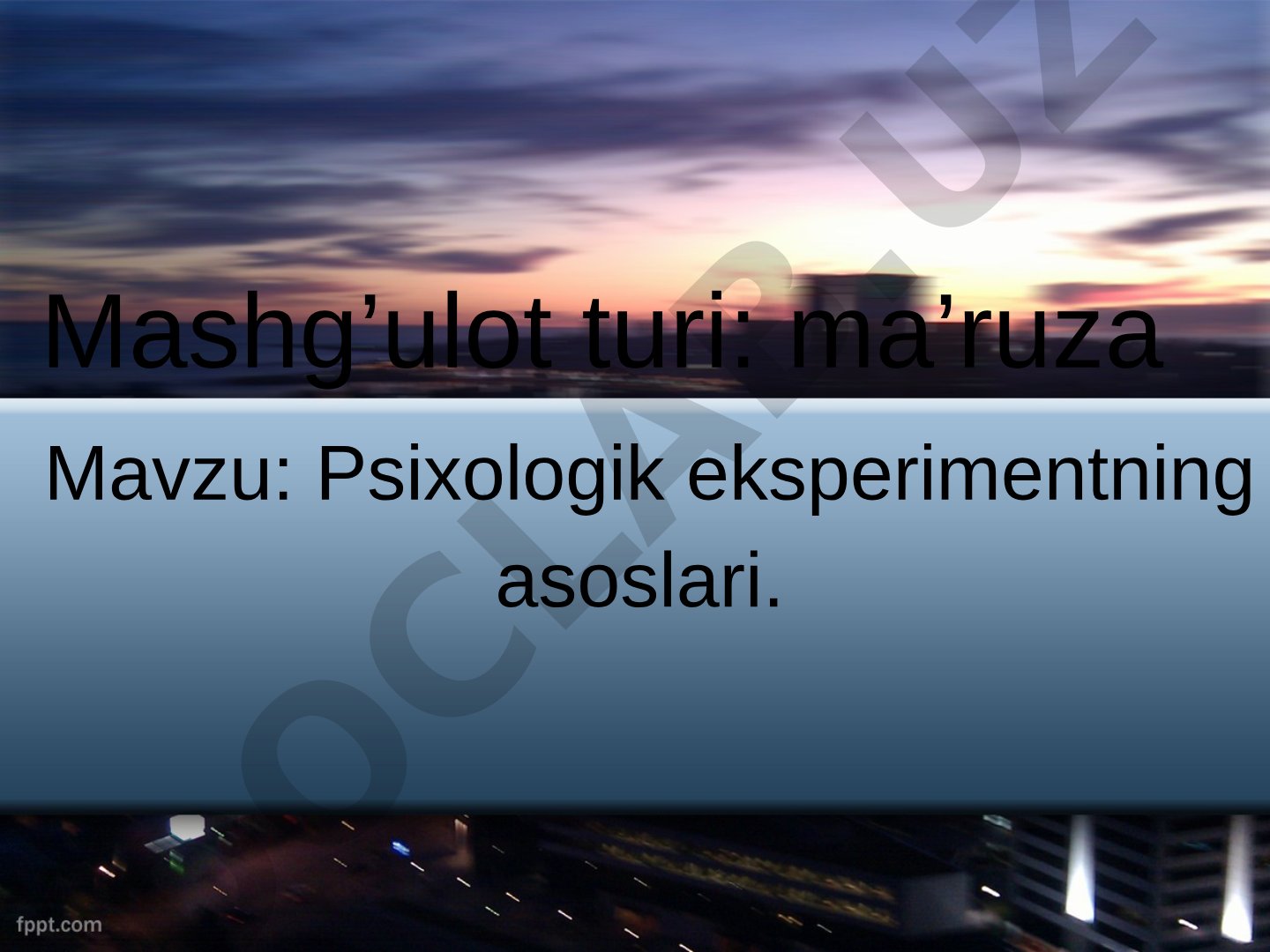 Psixologik eksperimentning asoslari