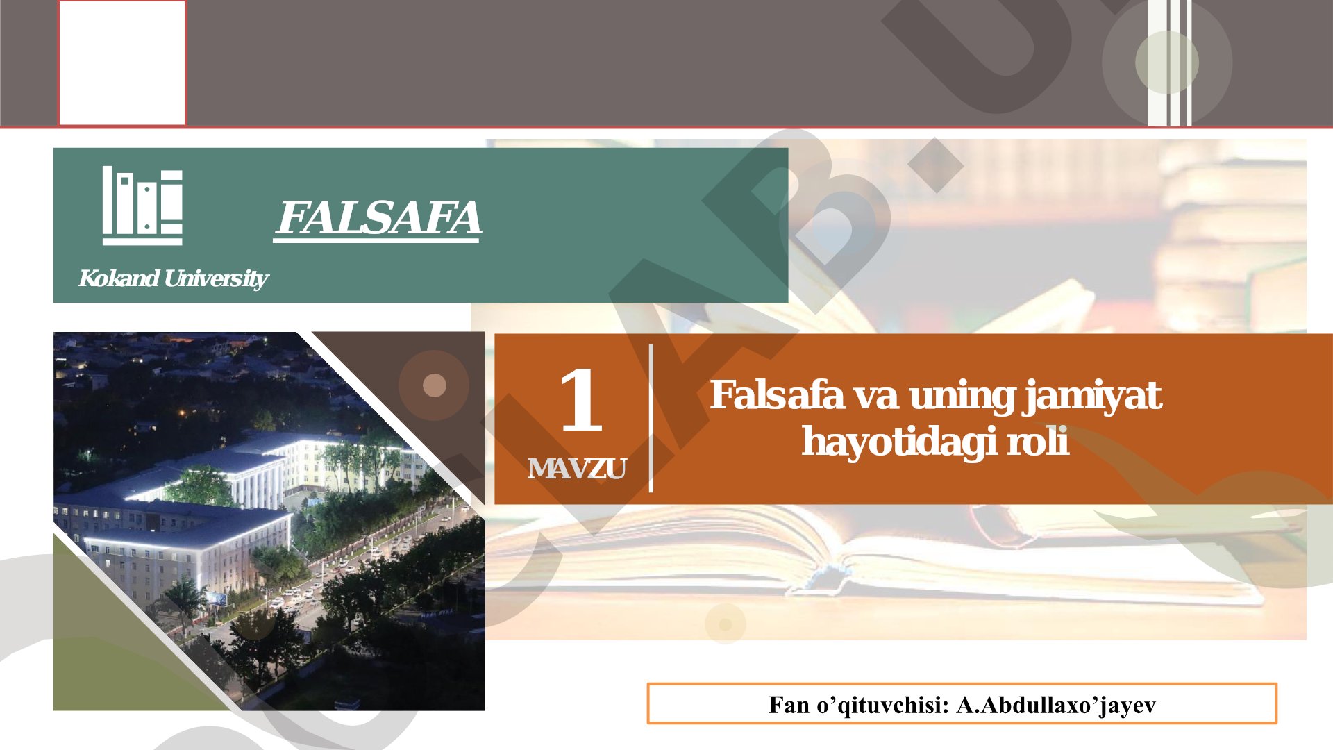 Falsafa va uning jamiyat hayotidagi roli