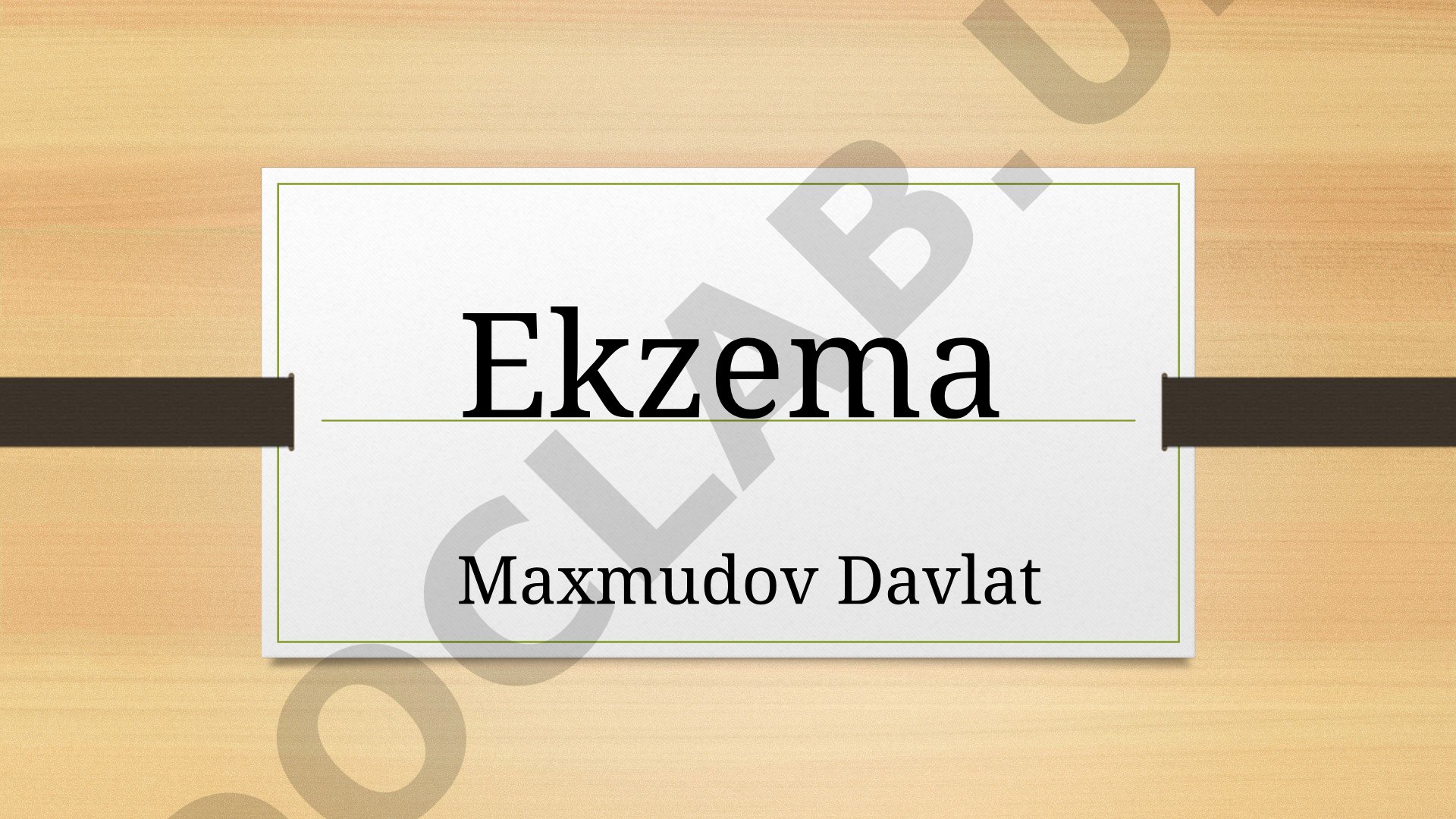 Ekzema kasalligi haqida ma'lumot