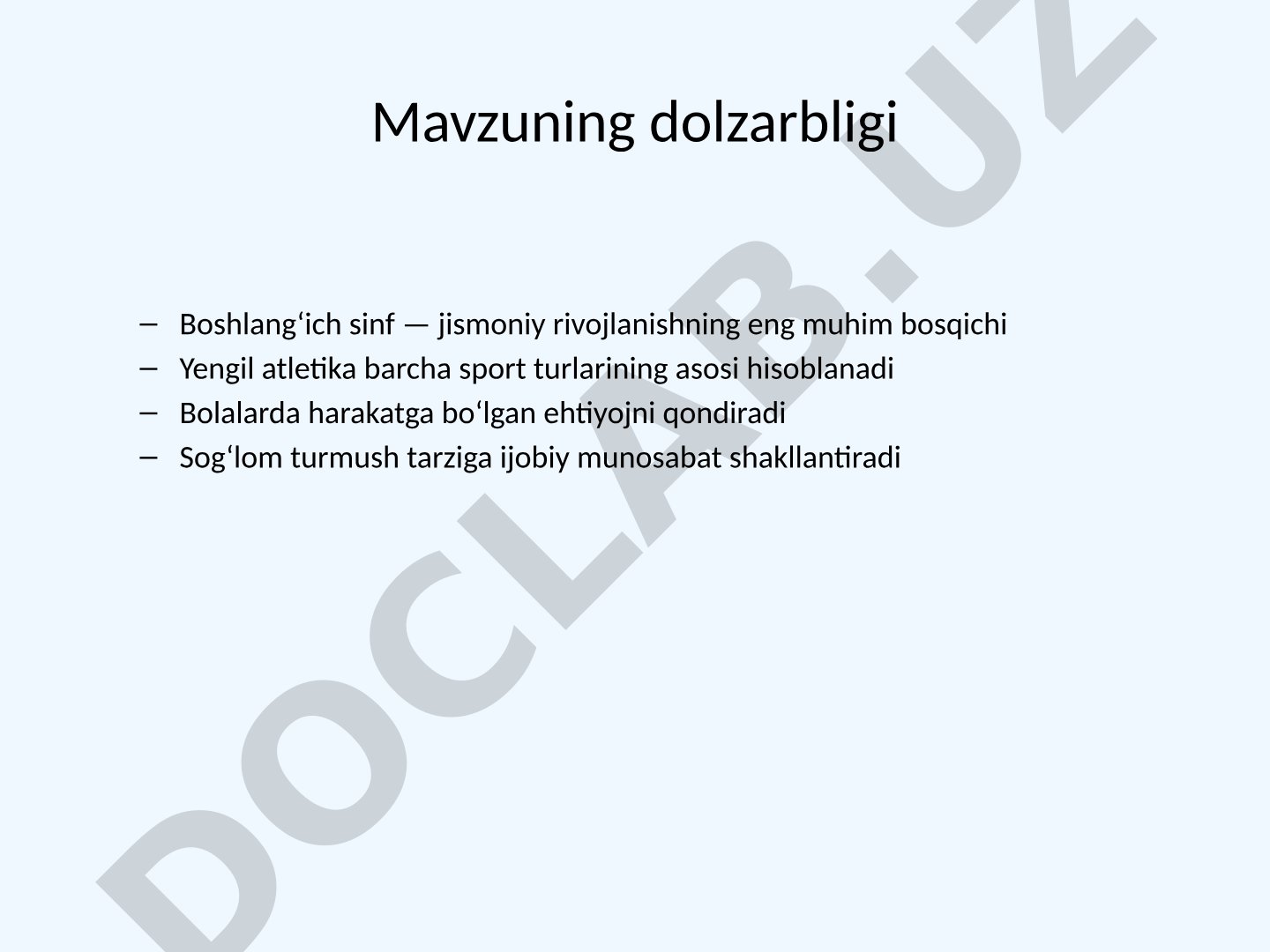 Boshlang'ich sinf o'quvchilariga yengil atletika mashqlarini o'rgatish