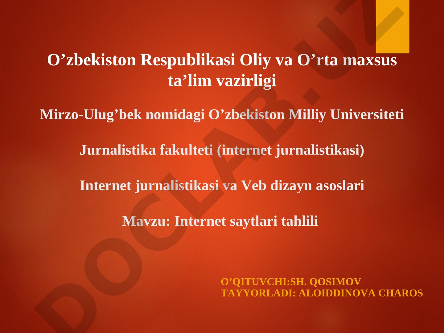 Internet saytlari tahlili