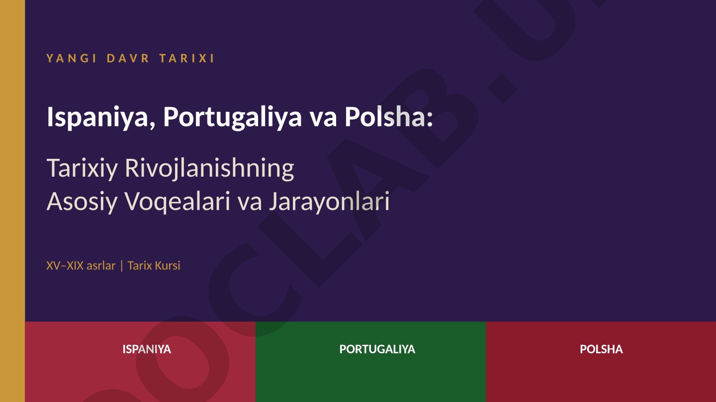 Ispaniya, Portugaliya va Polsha: Yangi davr tarixi