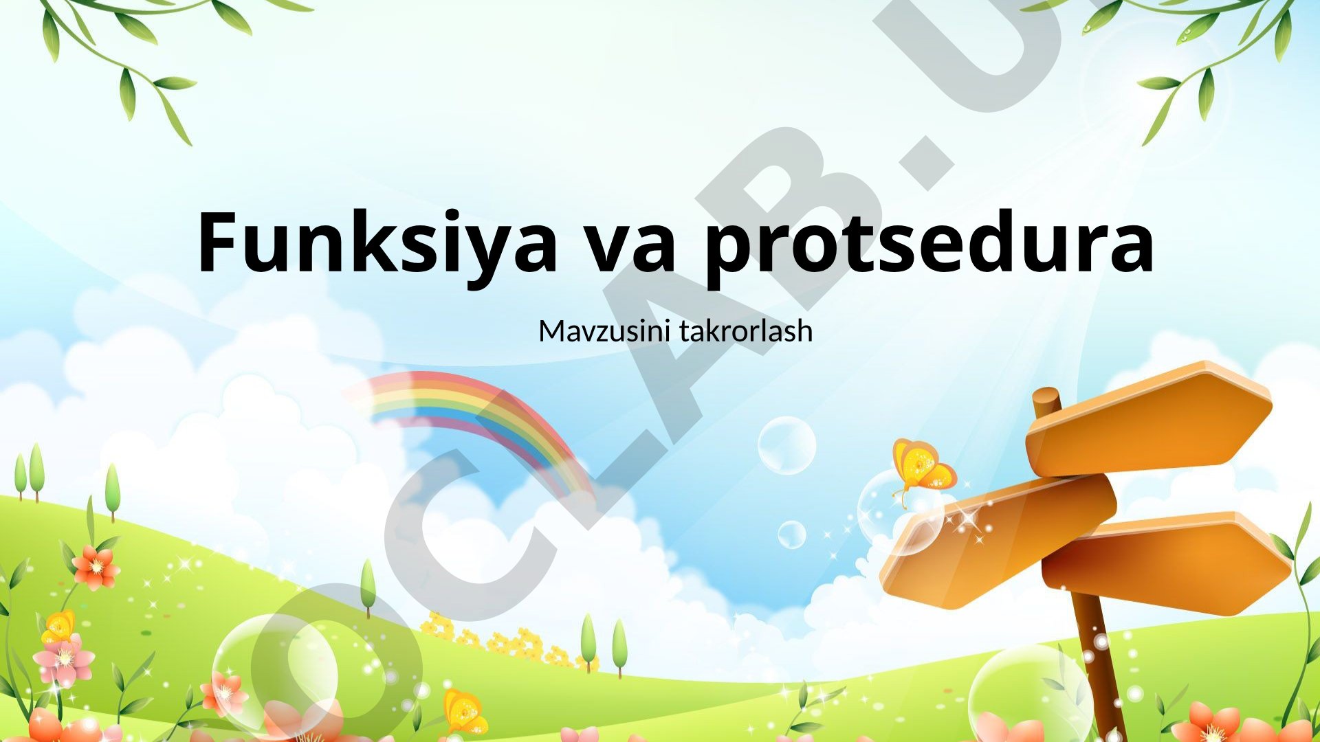 Funksiya va protsedura