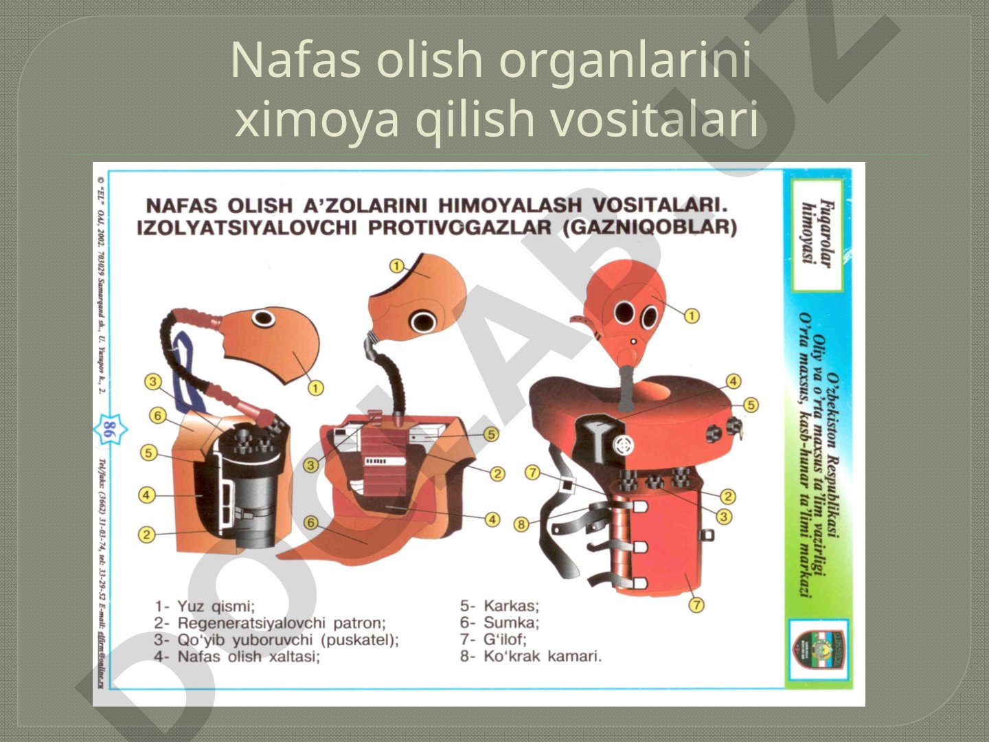 Nafas olish organlarini ximoya qilish vositalari