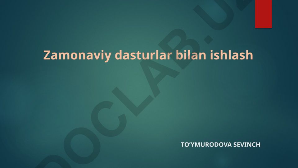 Dasturlash texnologiyasi va dasturlash tillari