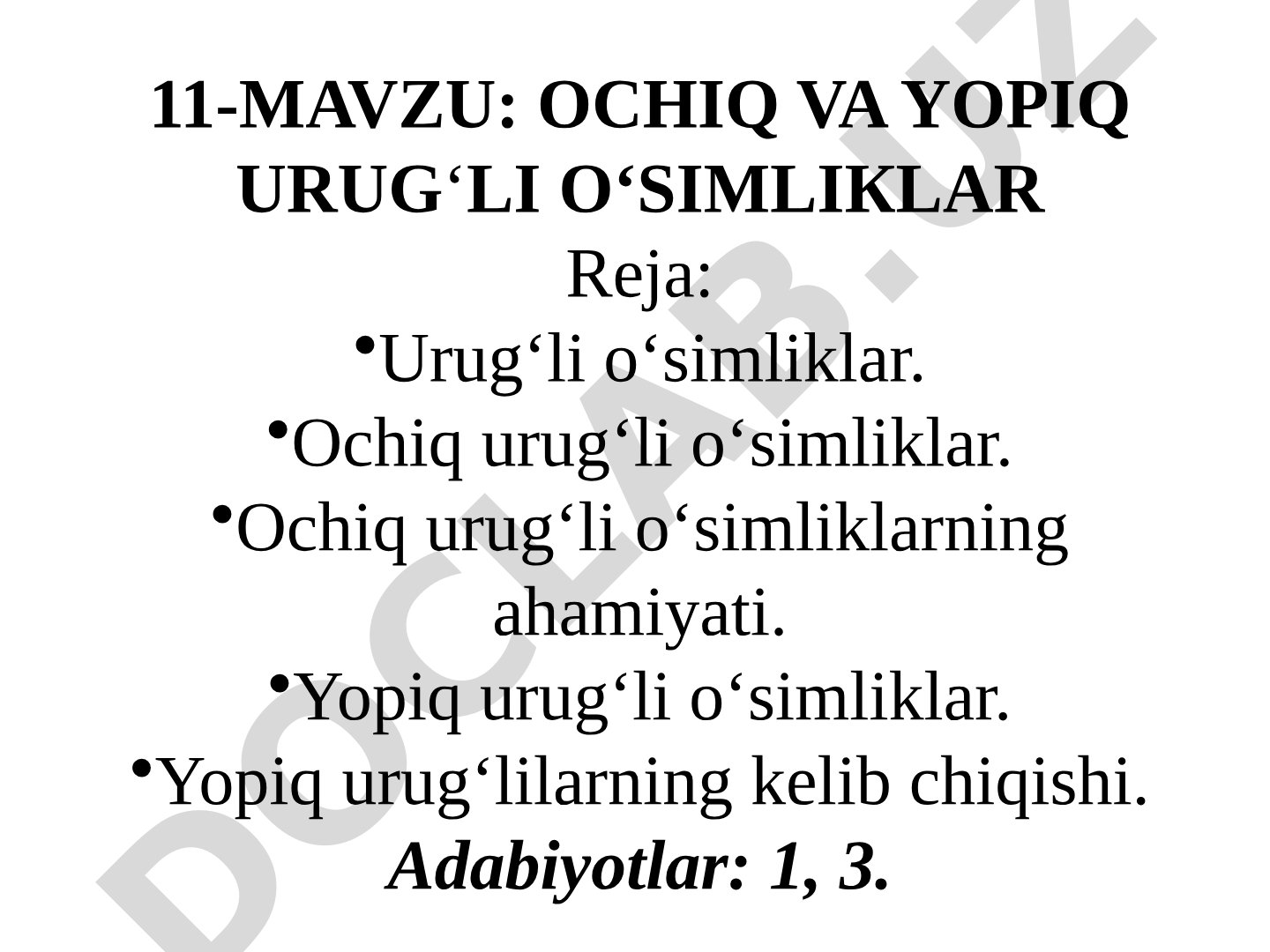Ochiq va yopiq urug'li o'simliklar