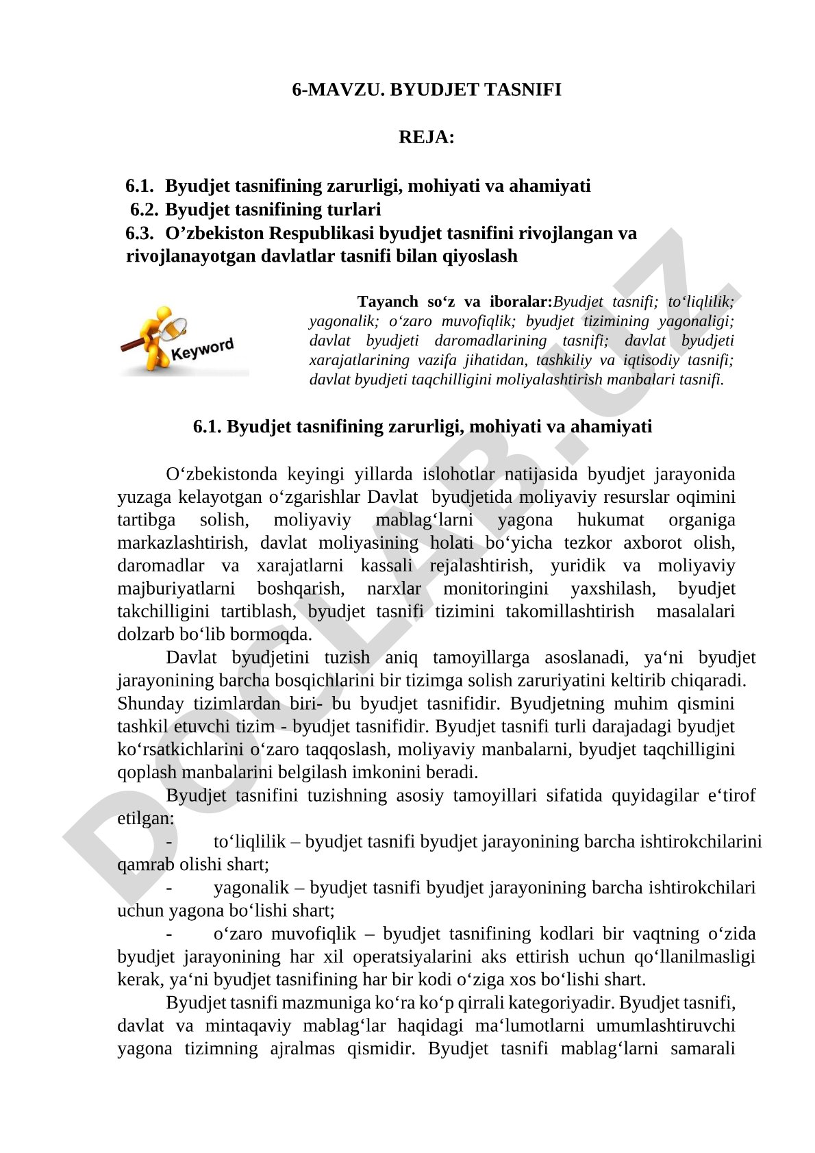 Byudjet tasnifi