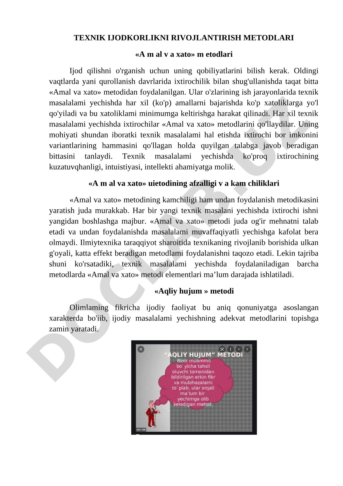 Texnik ijodkorlikni rivojlantirish metodlari
