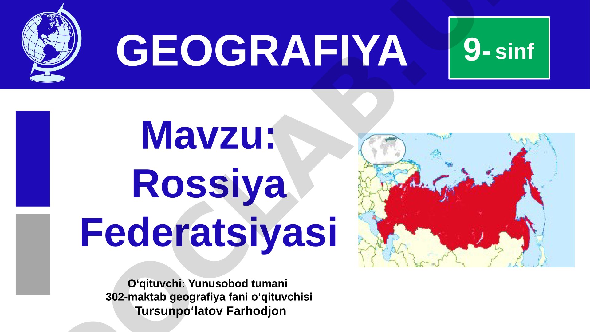 Rossiya Federatsiyasi 9- sinf GEOGRAFIYA