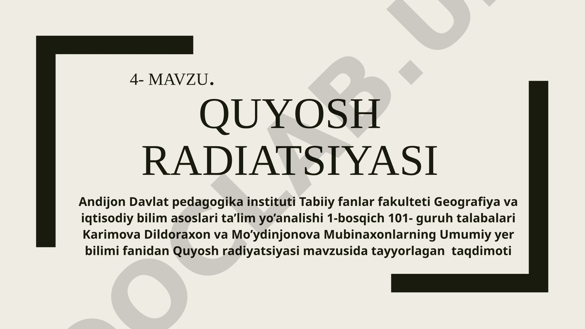 Quyosh radiatsiyasi