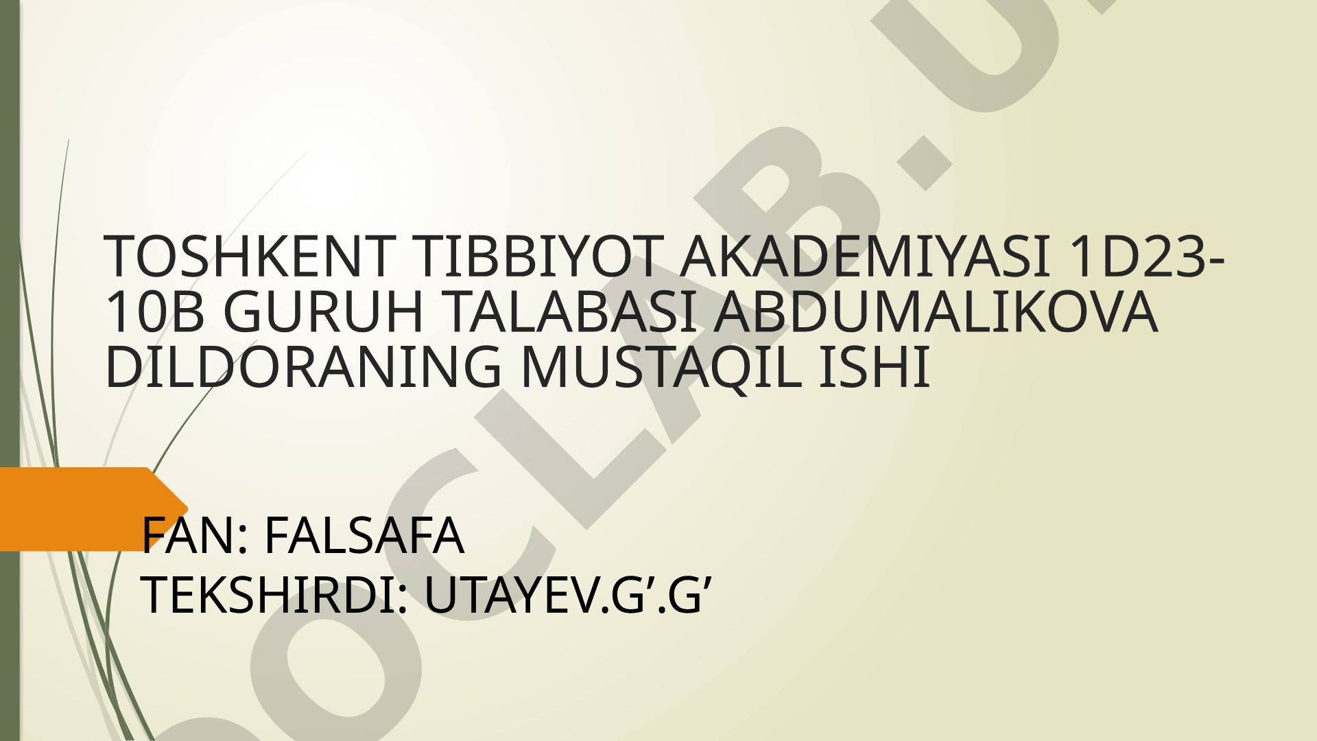 Farobiyning tibbiy-falsafiy qarashlari
