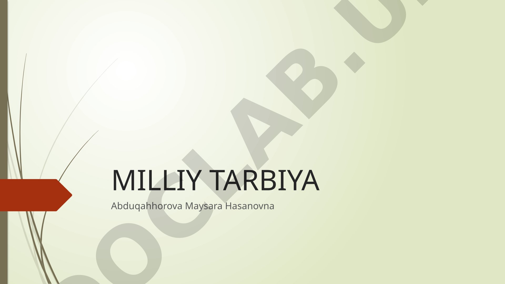 Milliy tarbiya