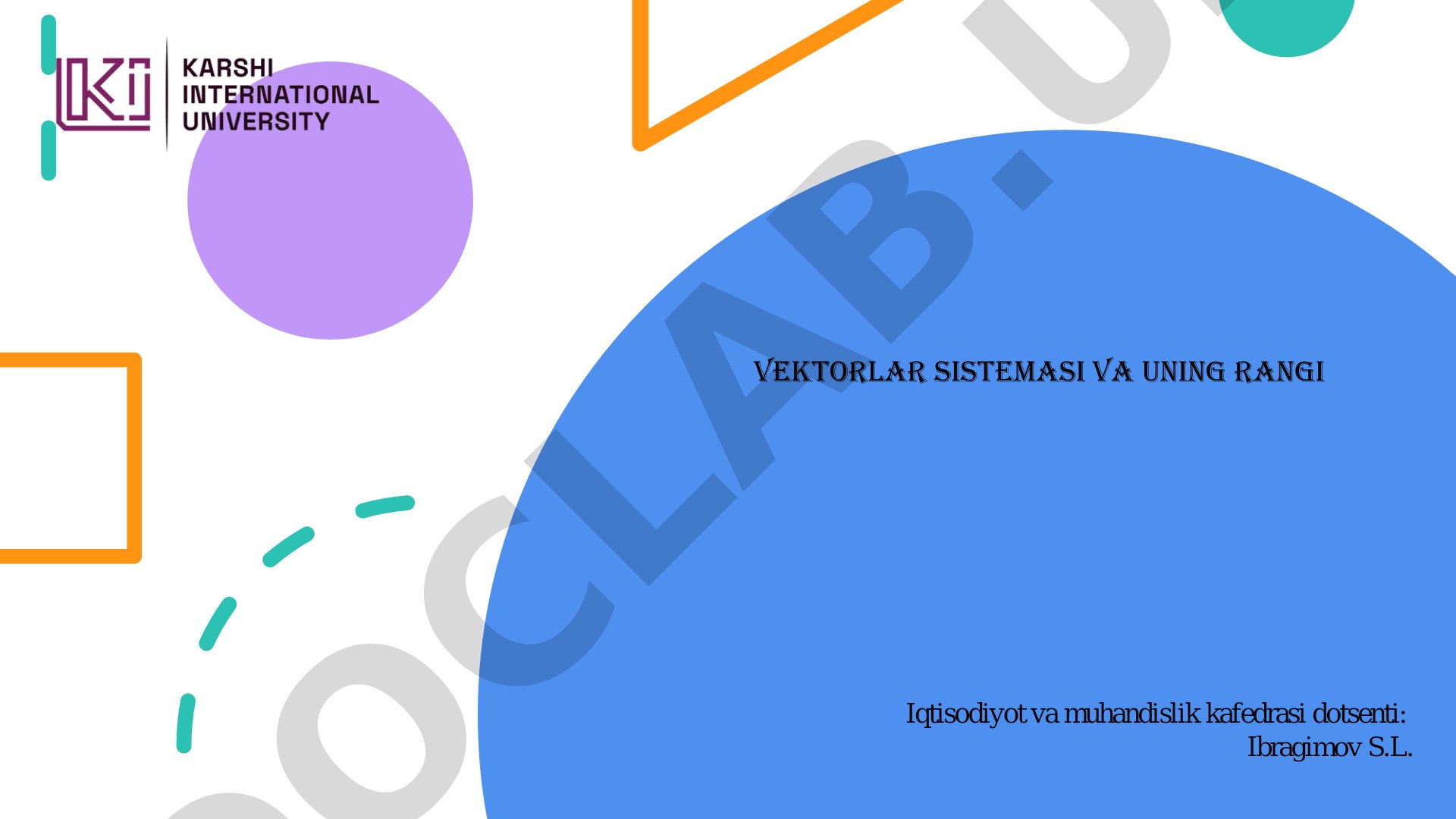 Vektorlar sistemasi va uning rangi