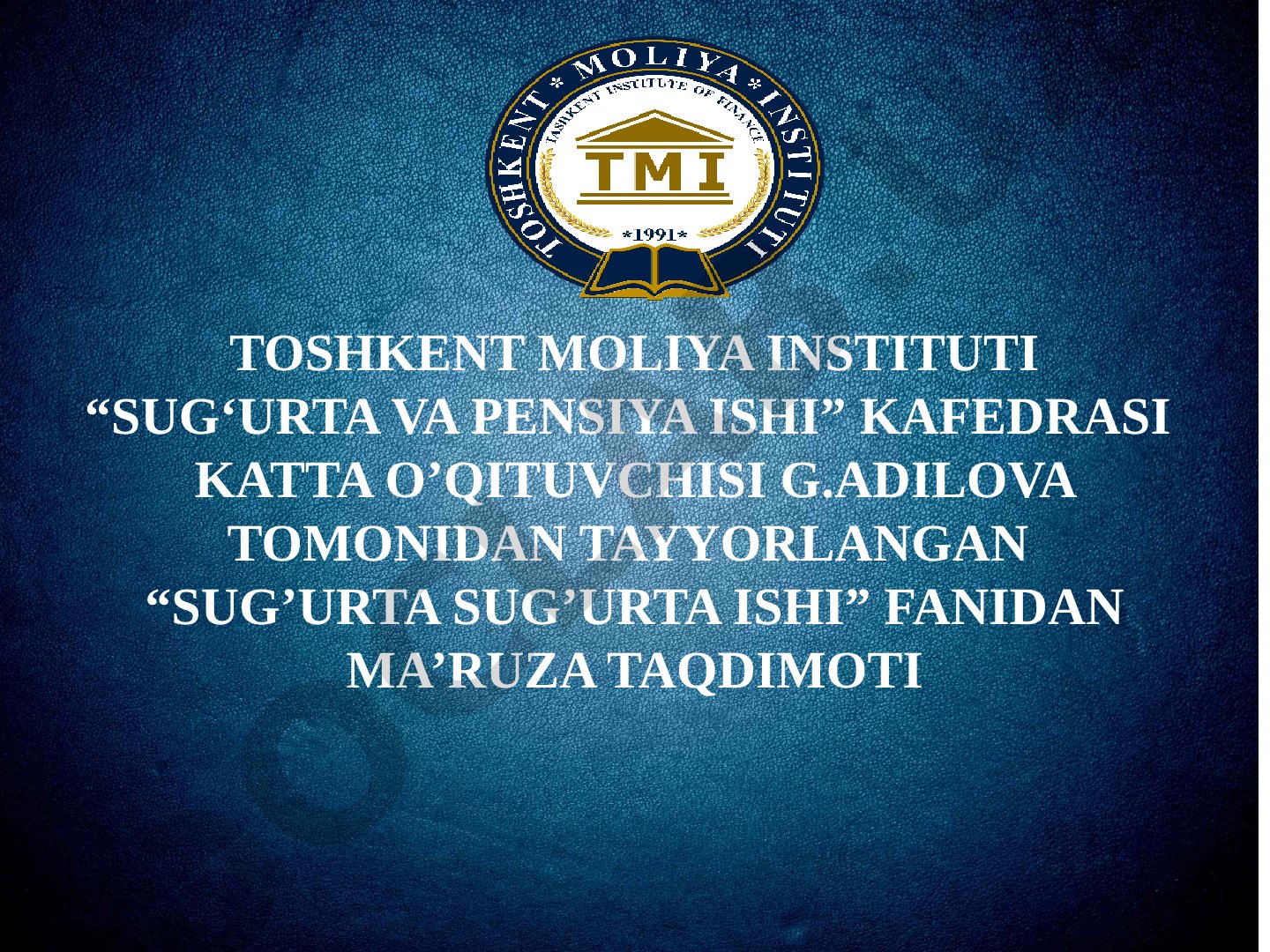 Sug'urtada tarif siyosati