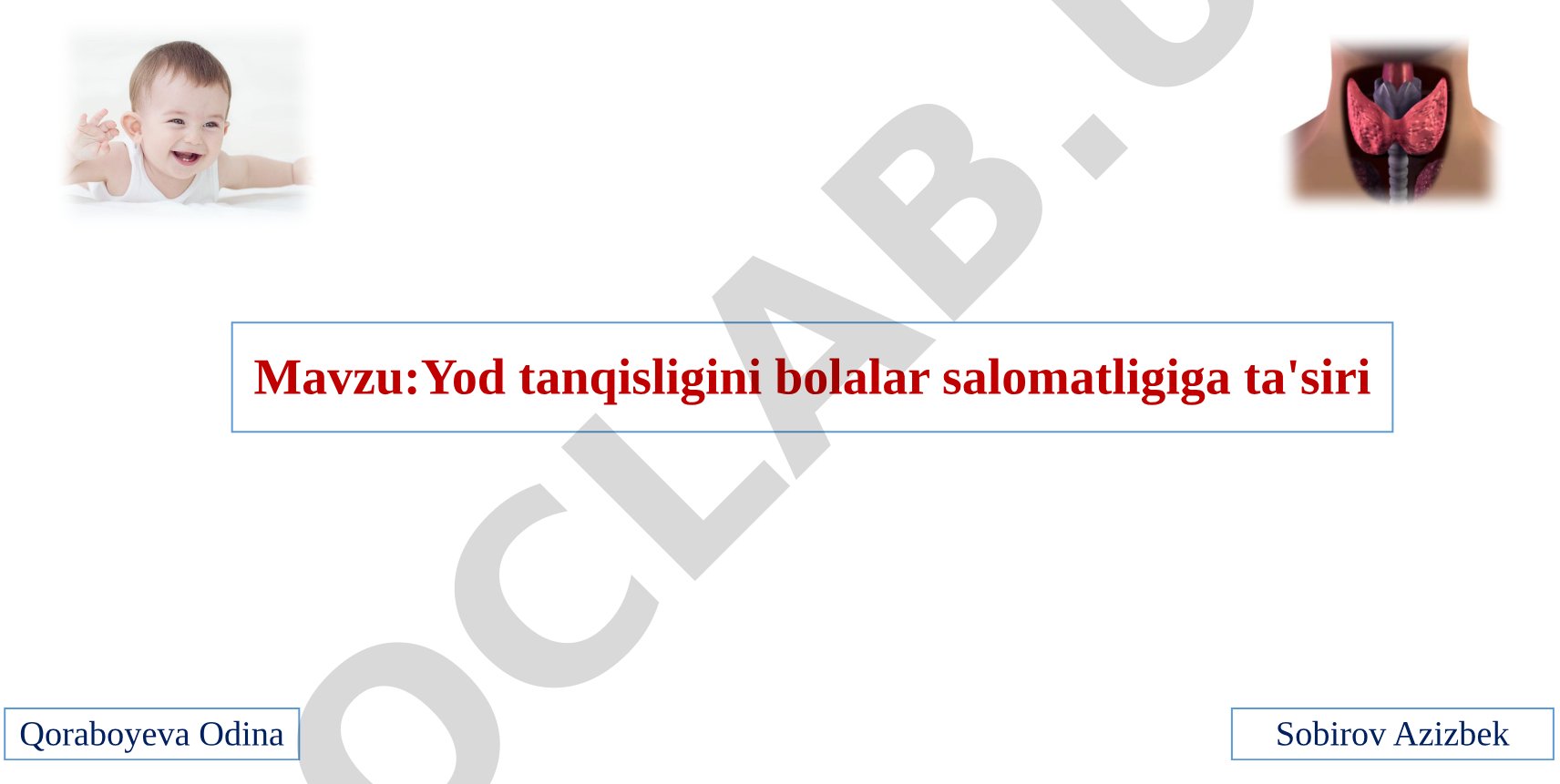 Yod tanqisligini bolalar salomatligiga ta'siri