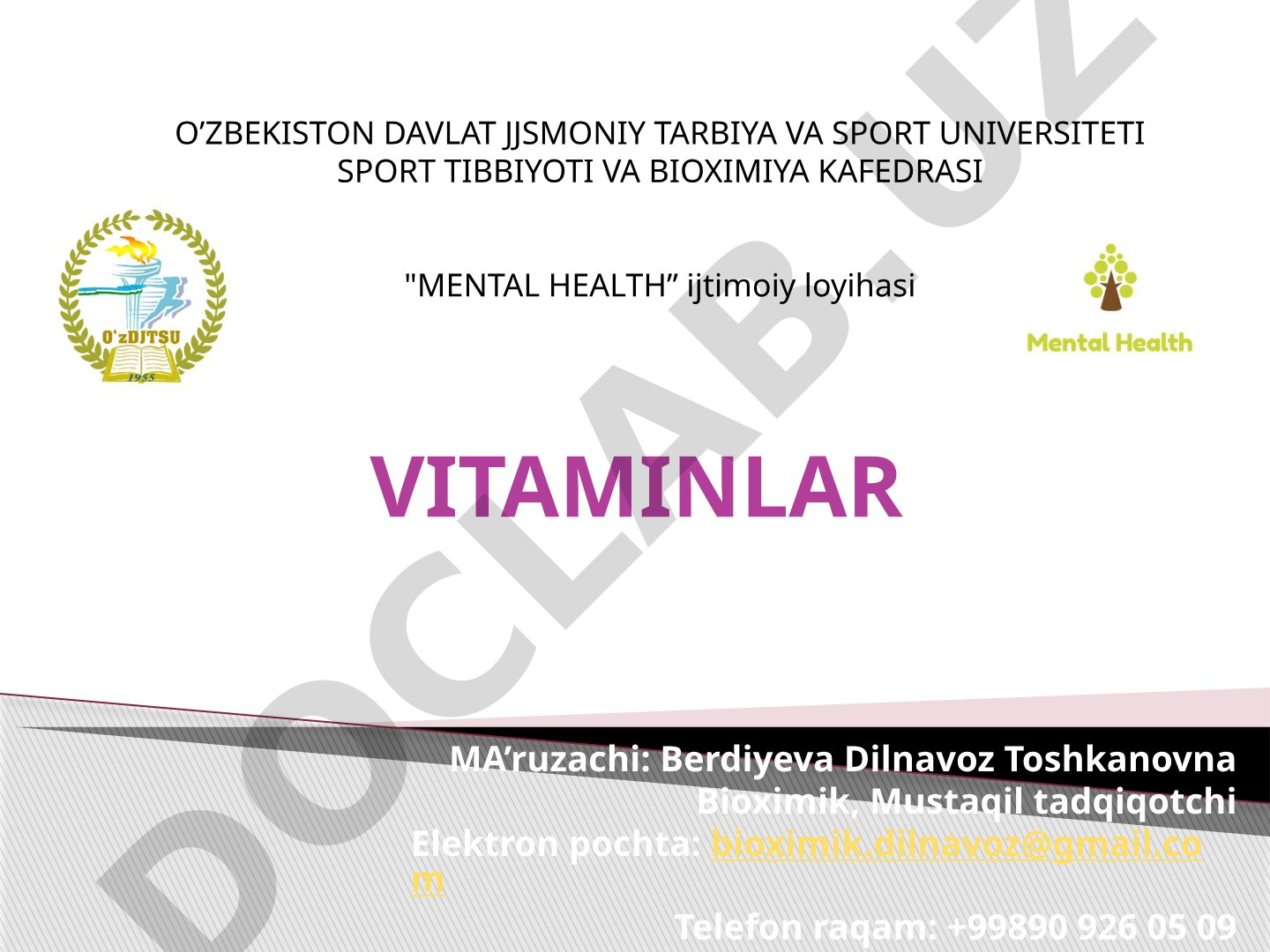 Vitaminlar haqida umumiy tushuncha va vitaminologiya rivojlanishi