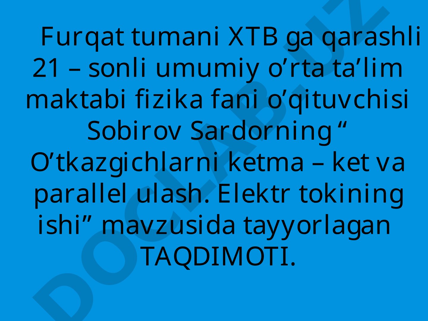 O'tkazgichlarni ketma-ket va parallel ulash. Elektr tokining ishi