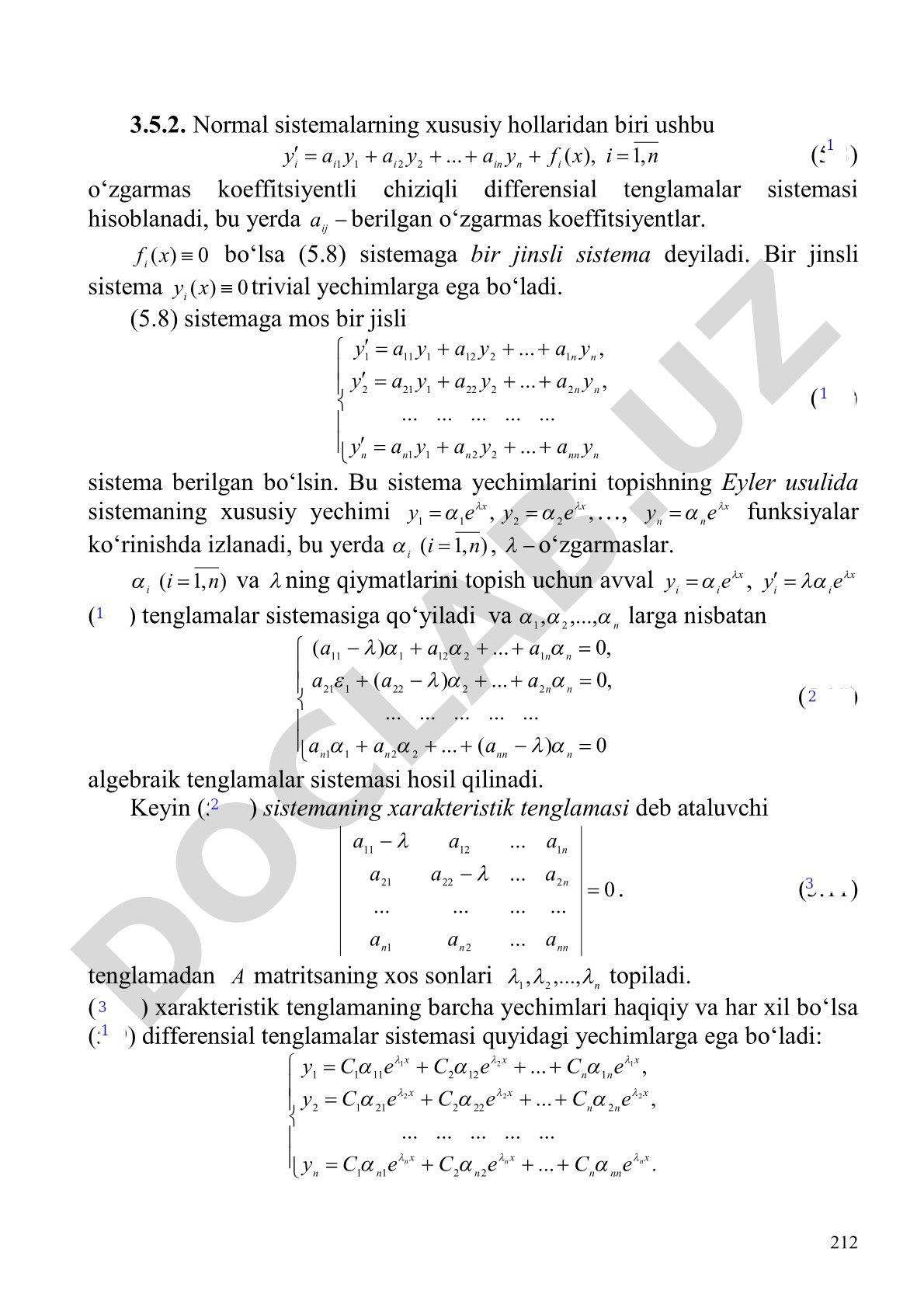 Normal sistemalarning xususiy hollaridan biri