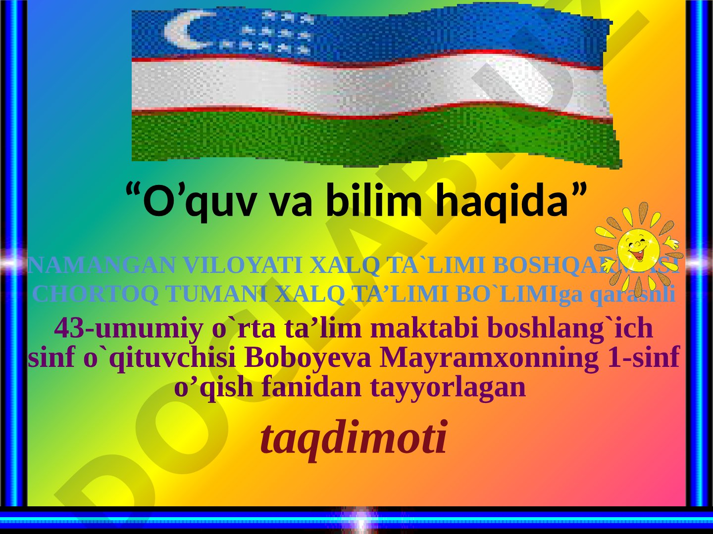 O'quv va bilim haqida