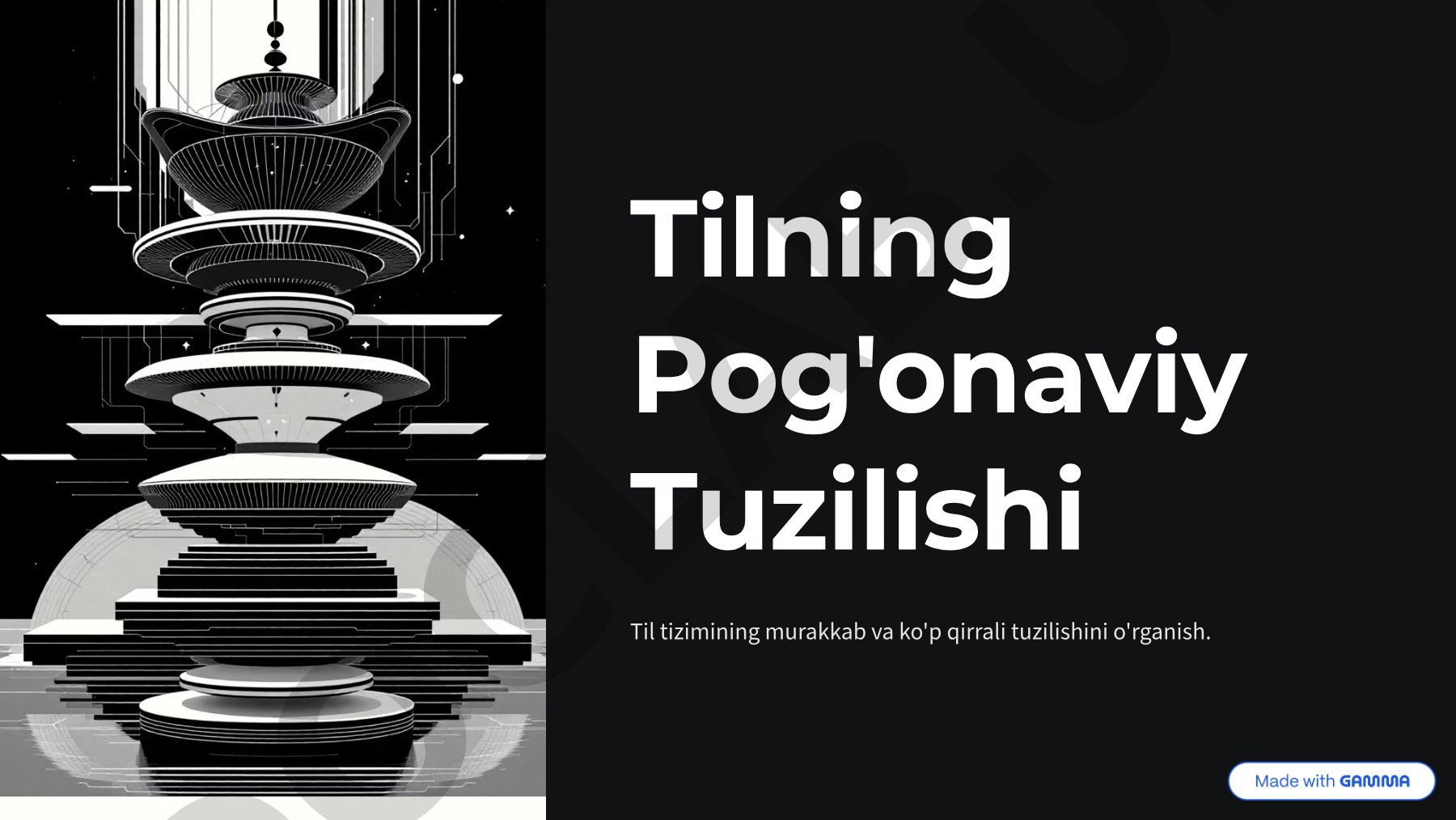 Til tizimining pog'onaviy tuzilishi, fonetika, morfologiya va boshqa til sathlari haqida