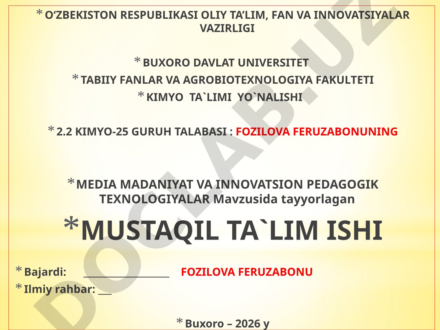 Media madaniyat va innovatsion pedagogik texnologiyalar