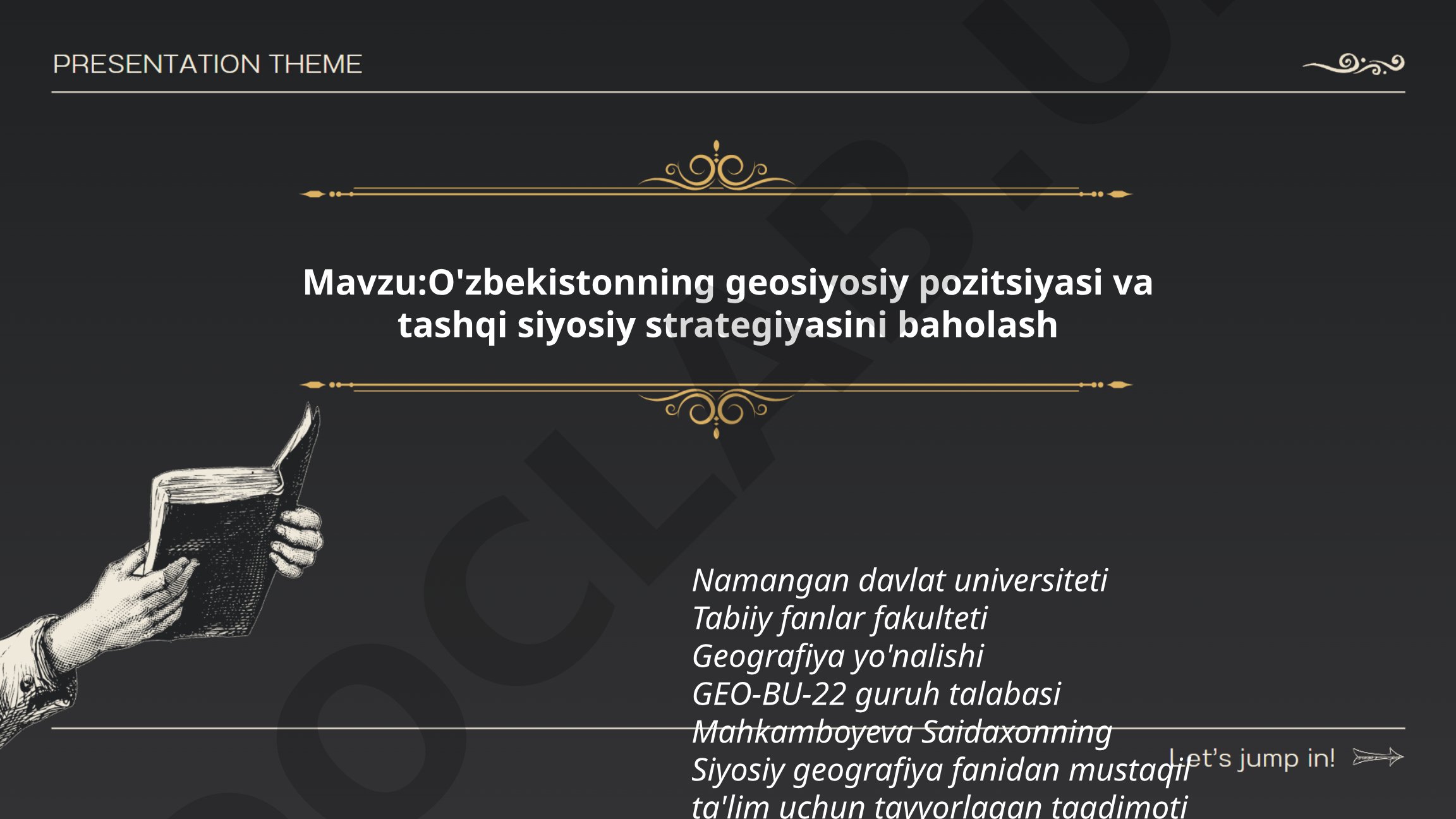 O'zbekistonning geosiyosiy pozitsiyasi va tashqi siyosiy strategiyasini baholash