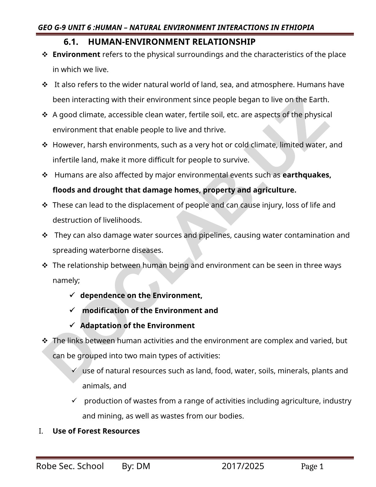 Human-Environment Relationship