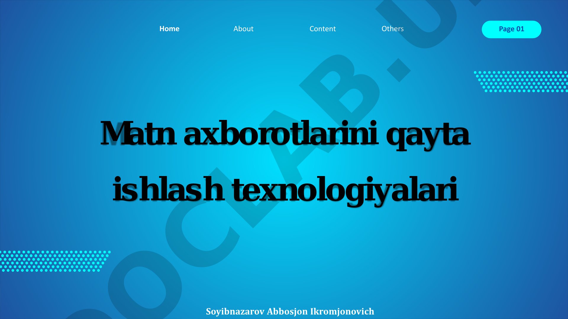 Matn axborotlarini qayta ishlash texnologiyalari