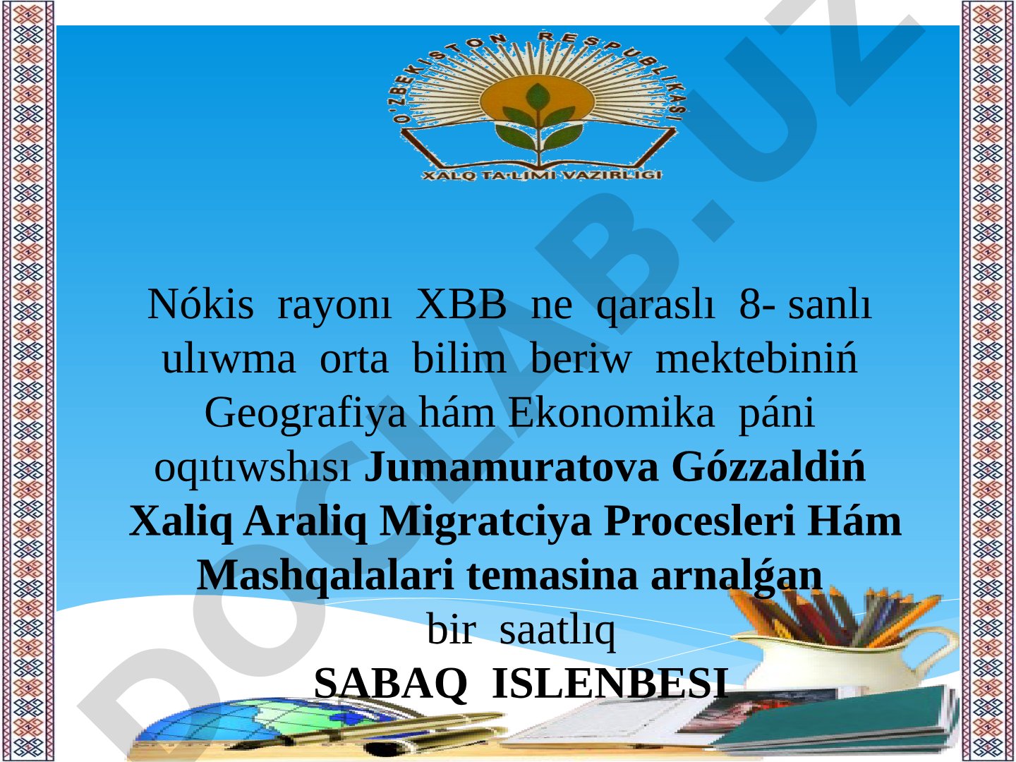 Xaliq Araliq Migratciya Procesleri Hám Mashqalalari