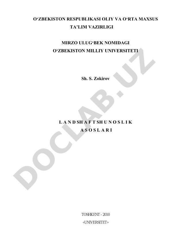 Landshaftshunoslik asoslari