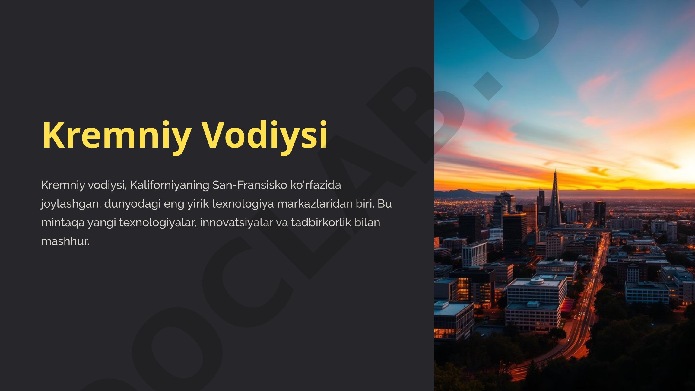 Kremniy Vodiysi texnologiya markazi