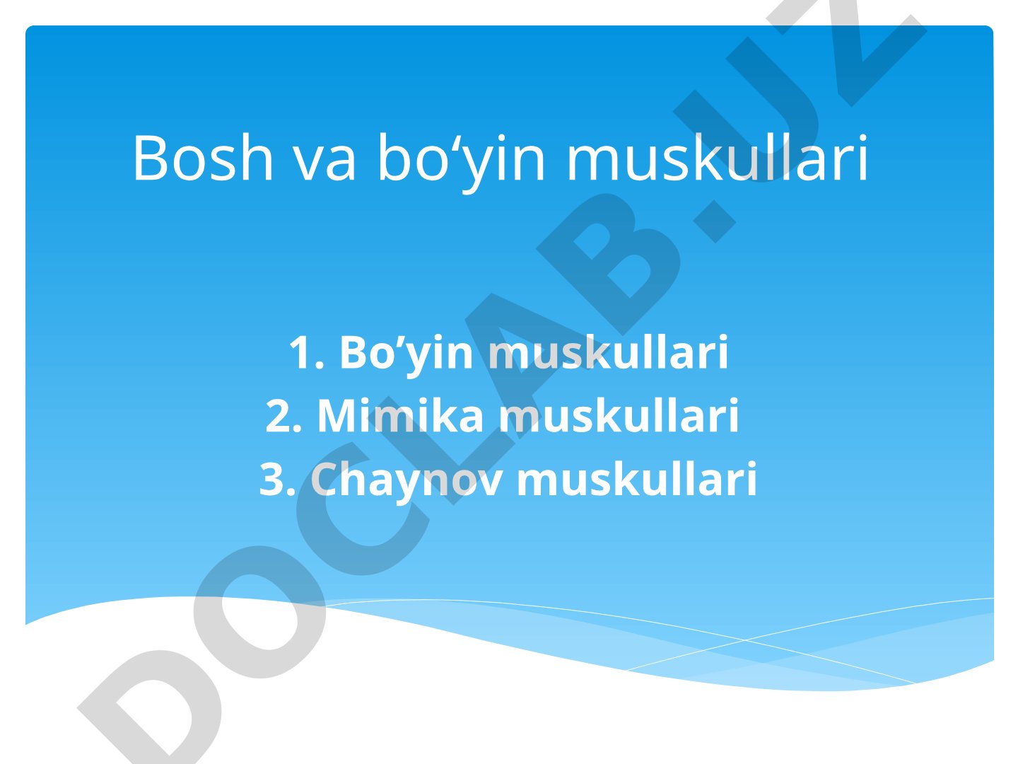 Bosh va bo‘yin muskullari