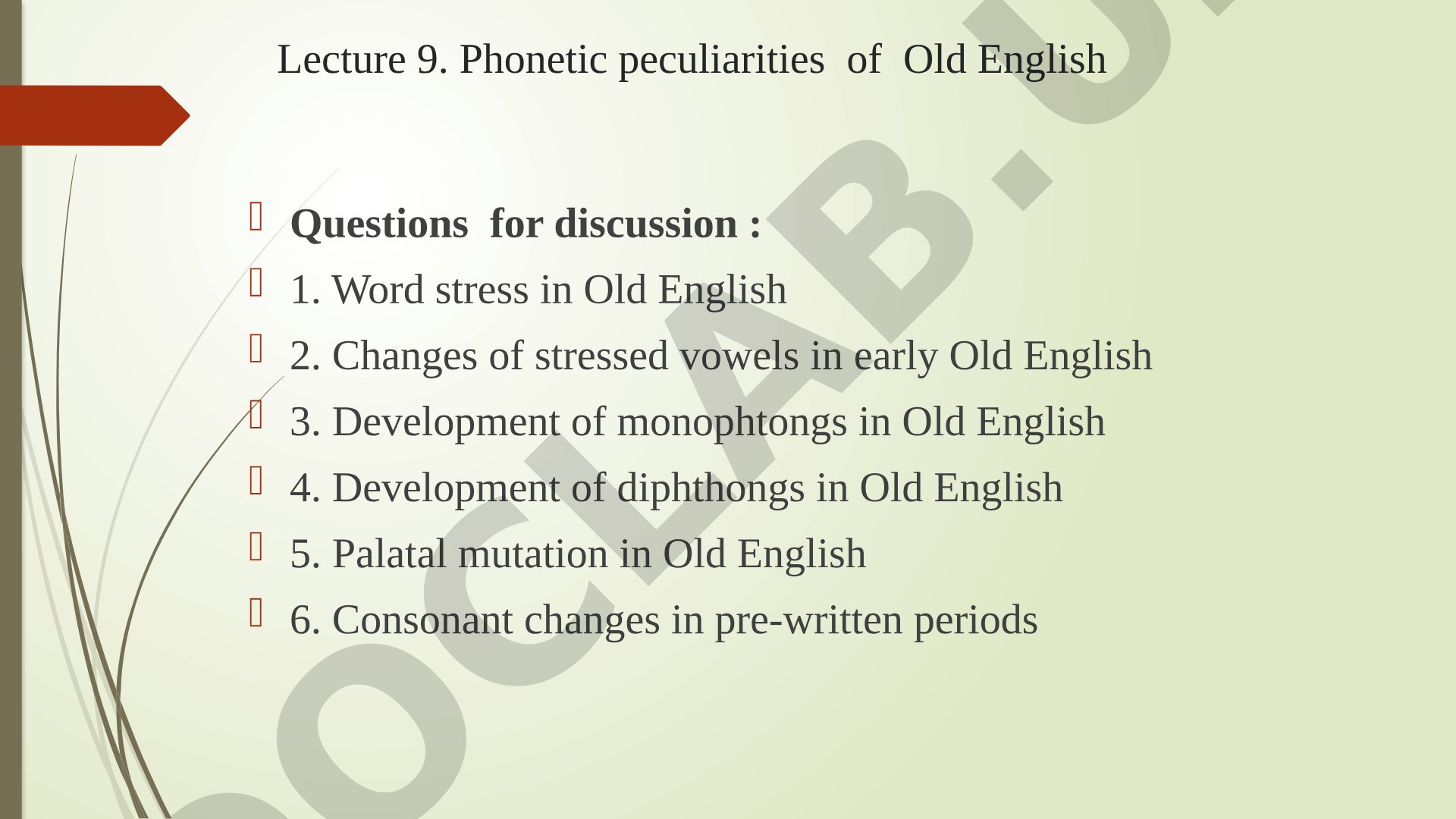 Phonetic peculiarities of Old English