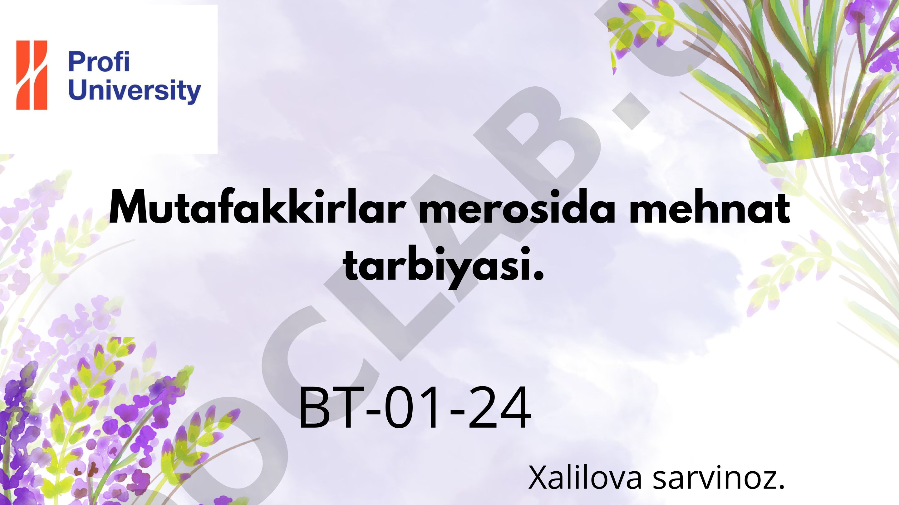 Mutafakkirlar merosida mehnat tarbiyasi