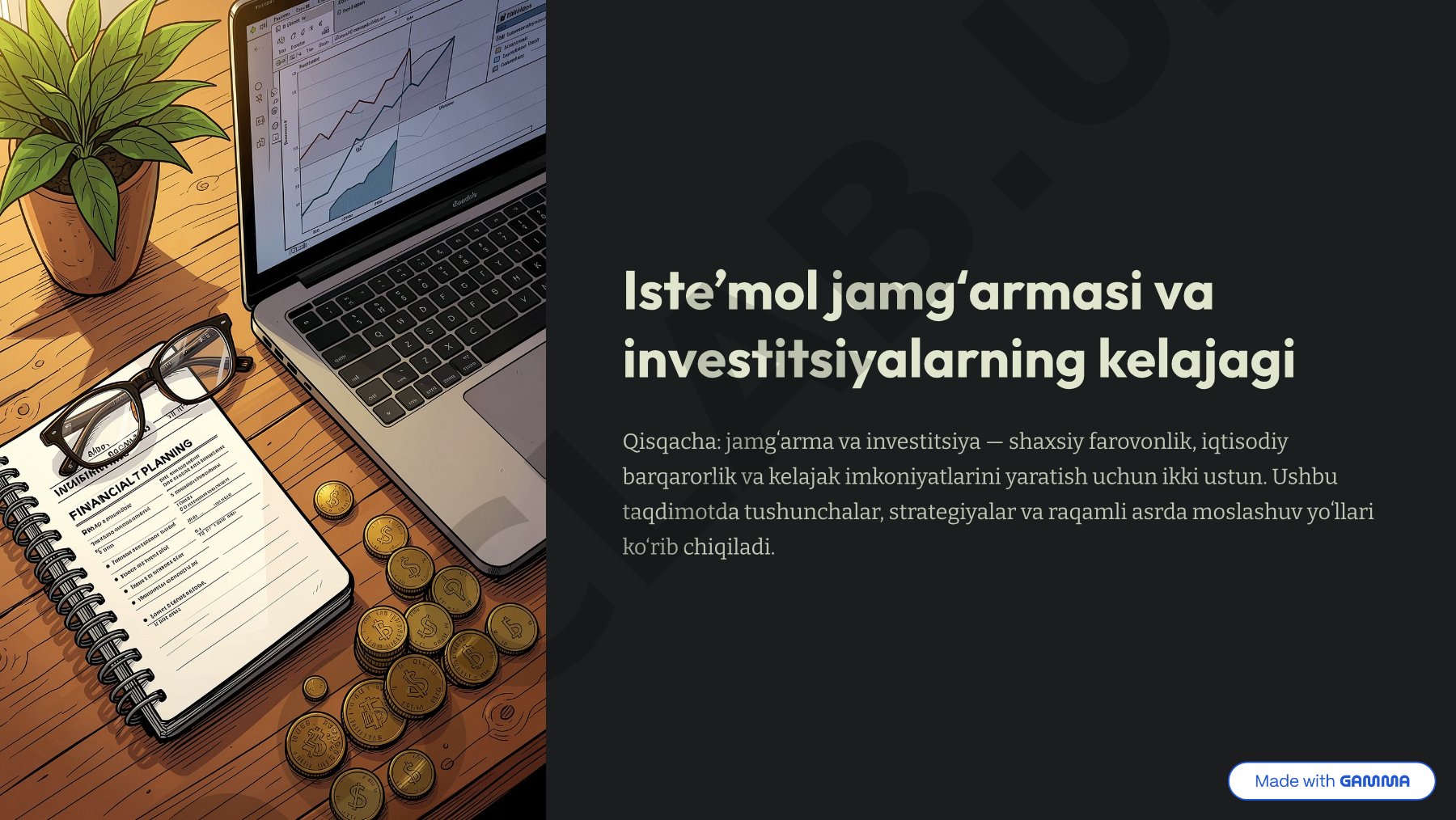 Isteʼmol jamgʻarmasi va investitsiyalarning kelajagi