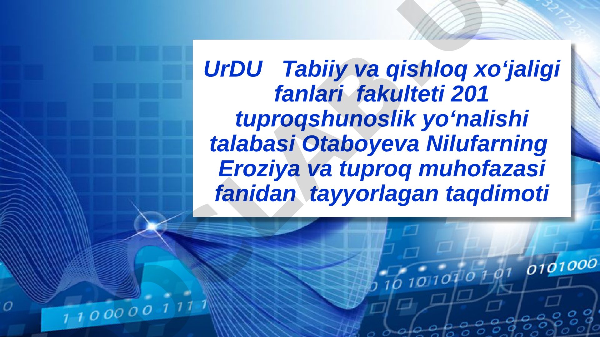 Eroziyaga qarshi agratexnik tadbirlar