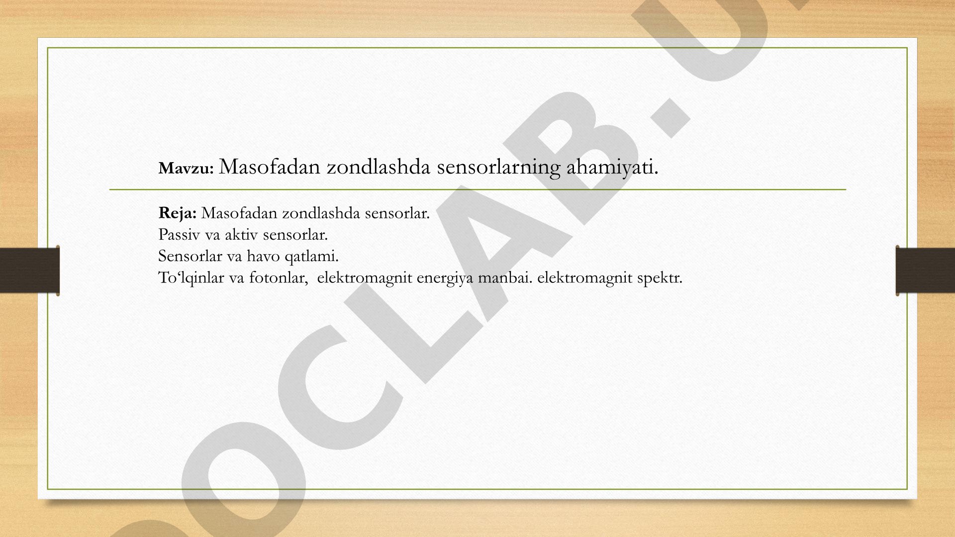 Masofadan zondlashda sensorlarning ahamiyati