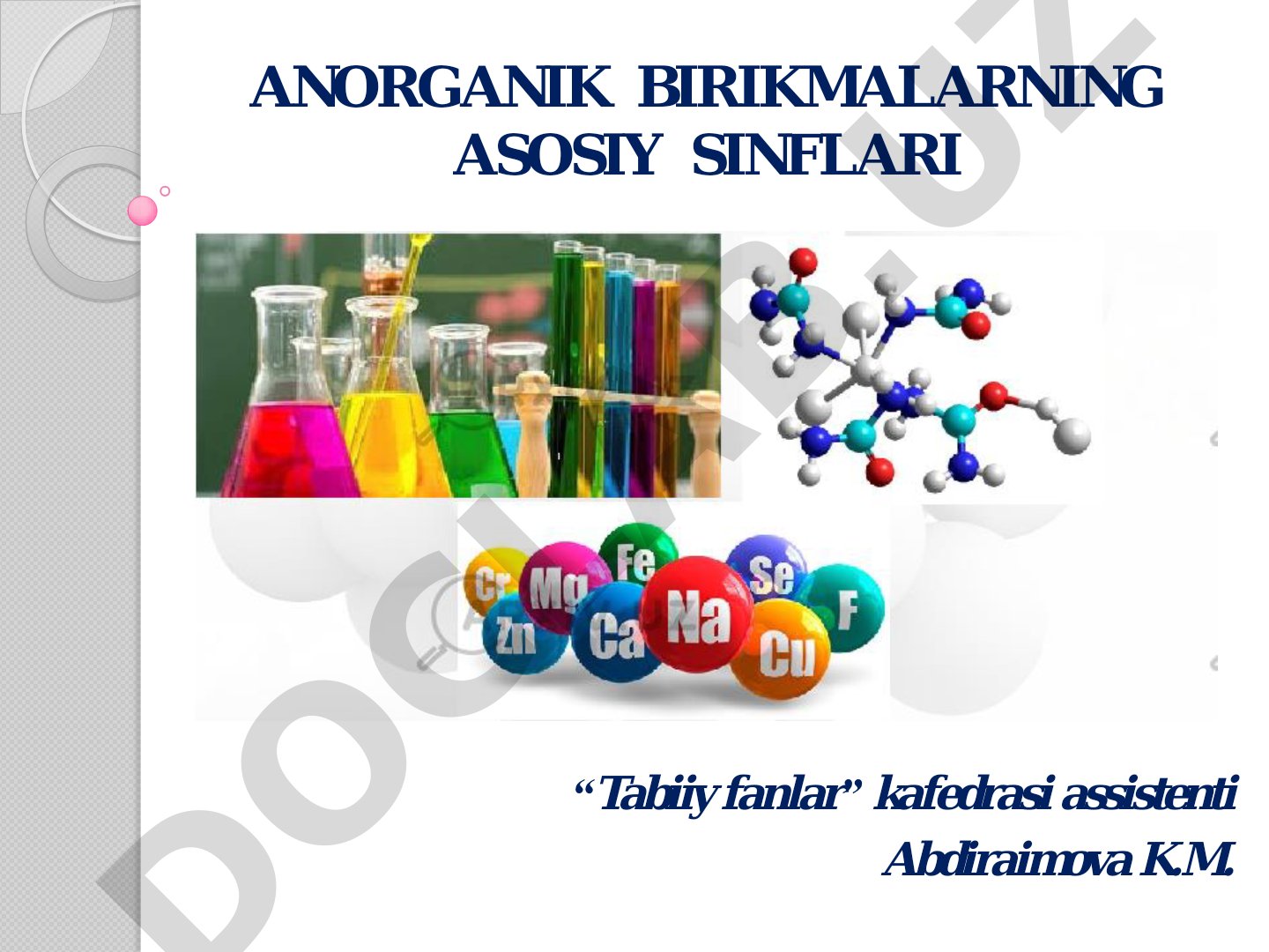 Anorganik birikmalarning asosiy sinflari