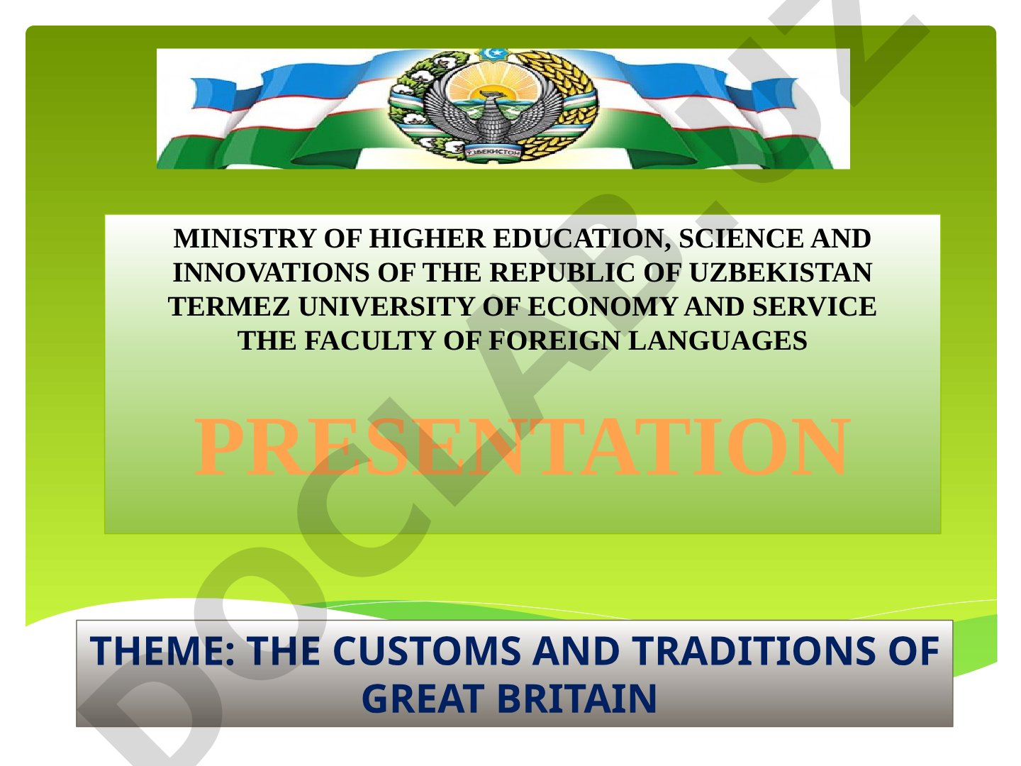 The Customs and Traditions of Great Britain