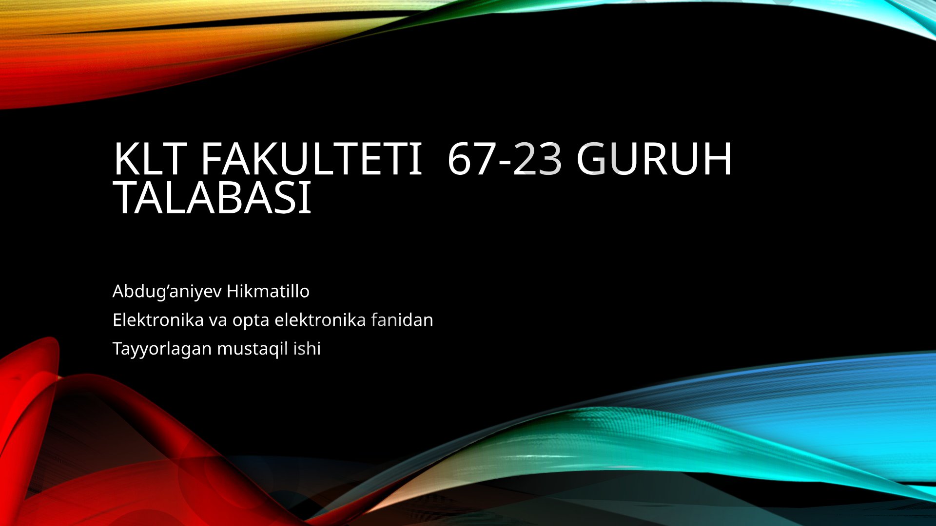 Operatsion kuchaytirgichlar haqida umumiy tushuncha